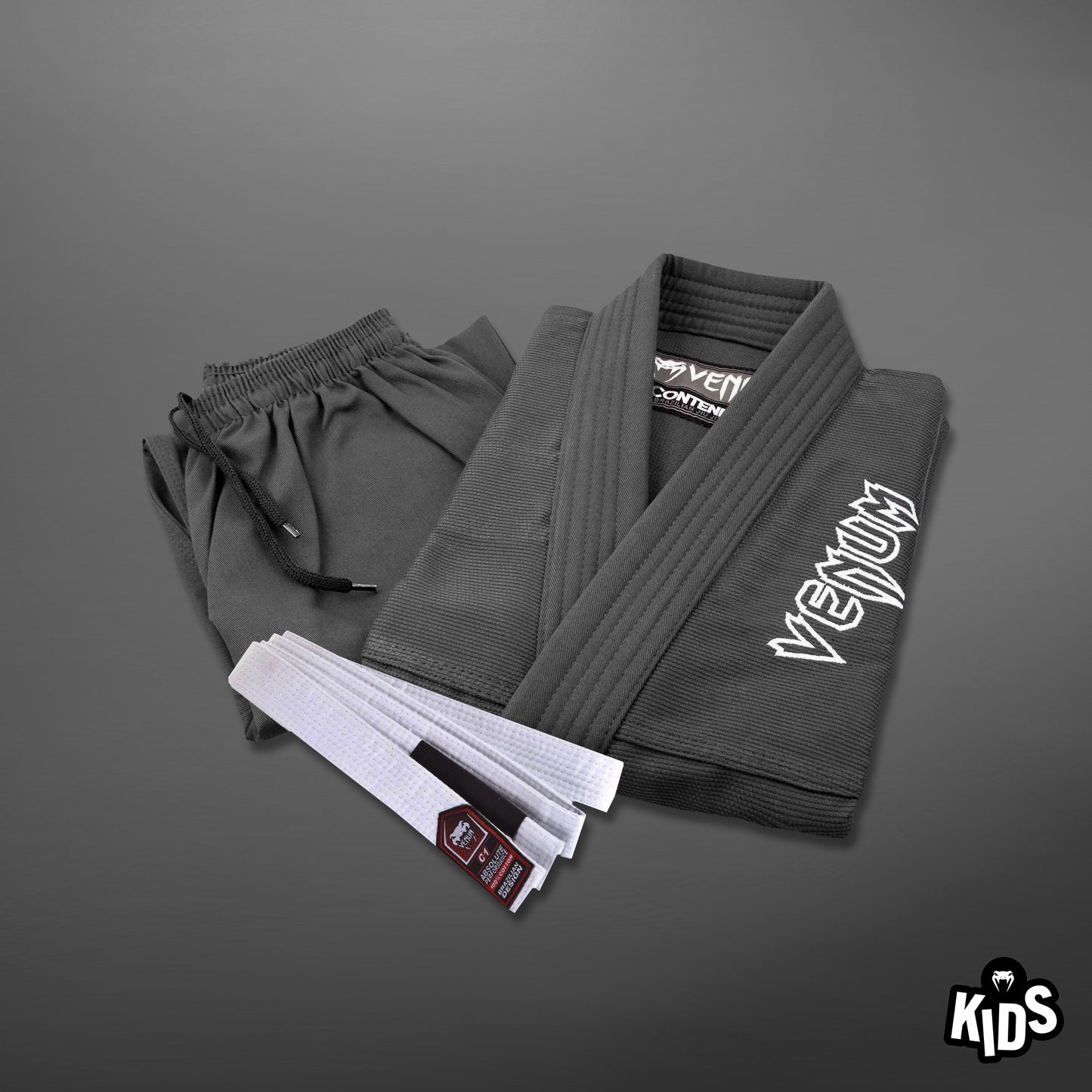 Venum Contender Kids BJJ Gi (Inclusief gratis witte band) - Grijs