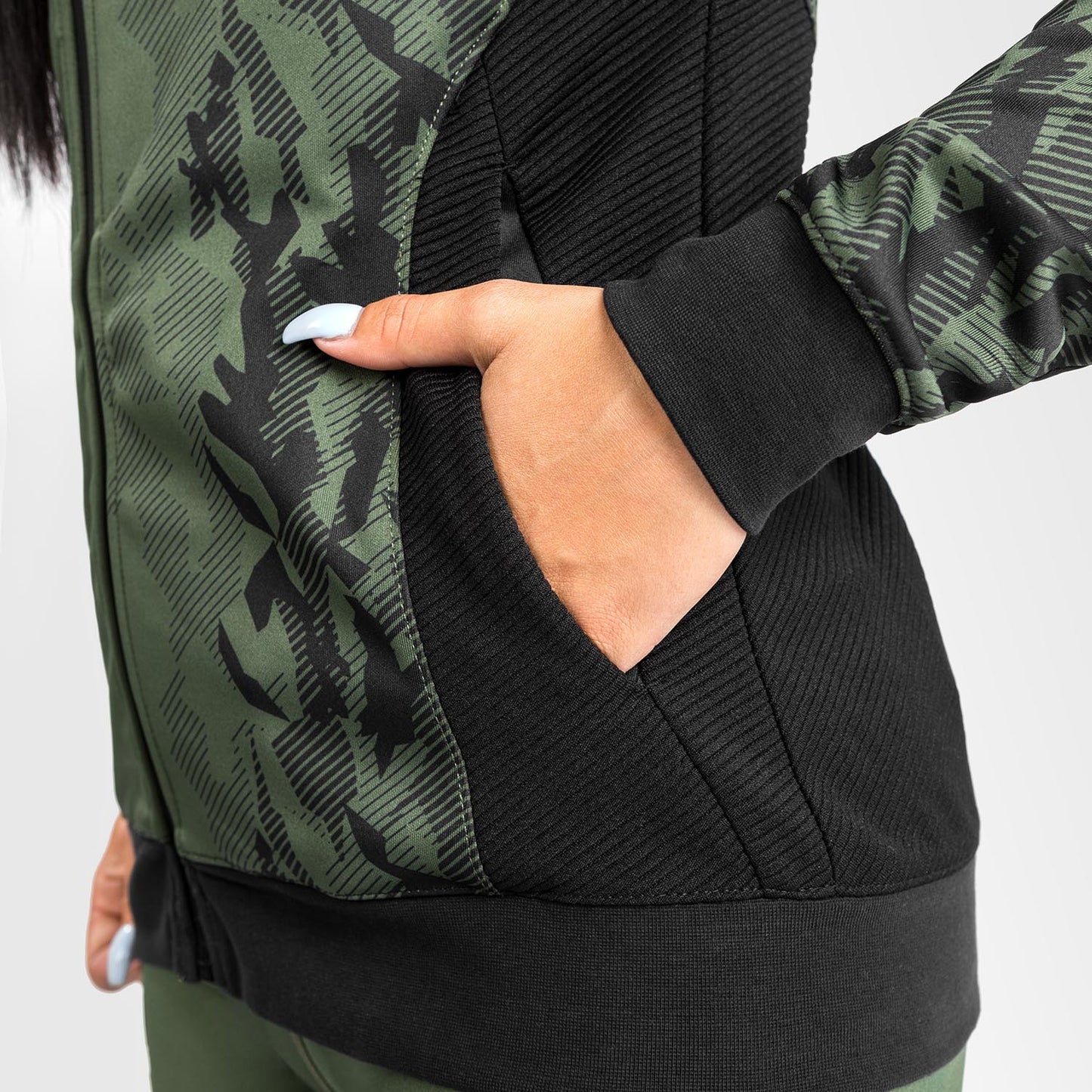 UFC Venum Authentic Fight Week Dameshoodie met rits - Kaki