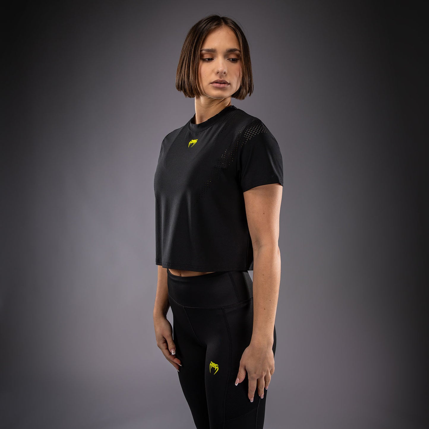 Venum Lazer Dry Tech T-shirt voor dames - Zwart/Geel