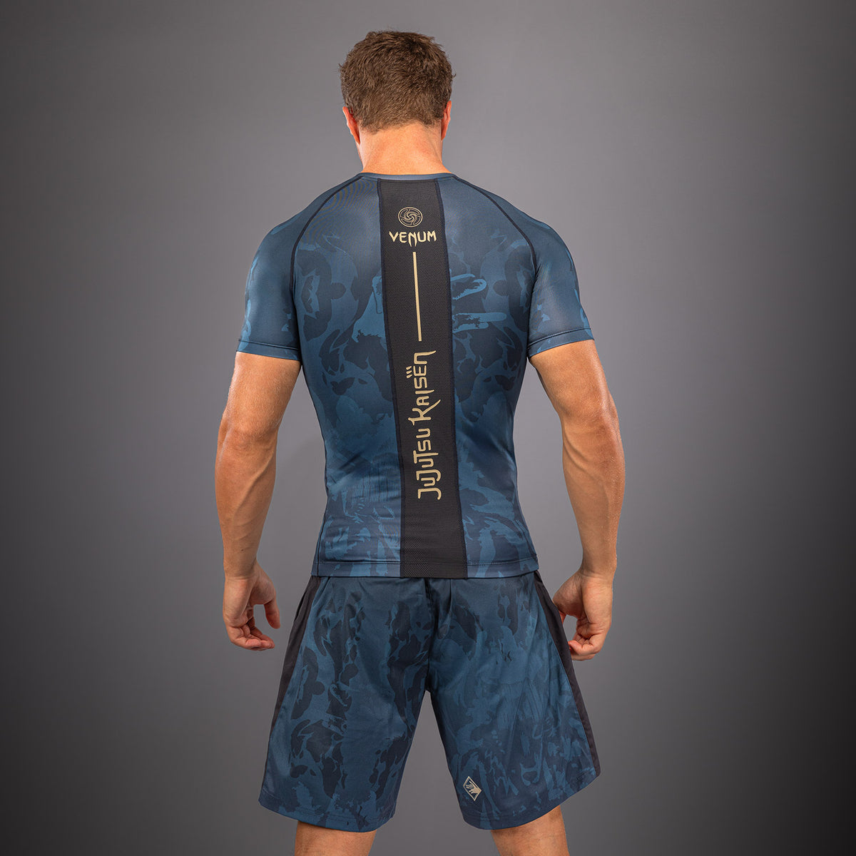 Jujutsu Kaisen x Venum Fushiguro Rashguard met korte mouwen – Oceaan Blauw
