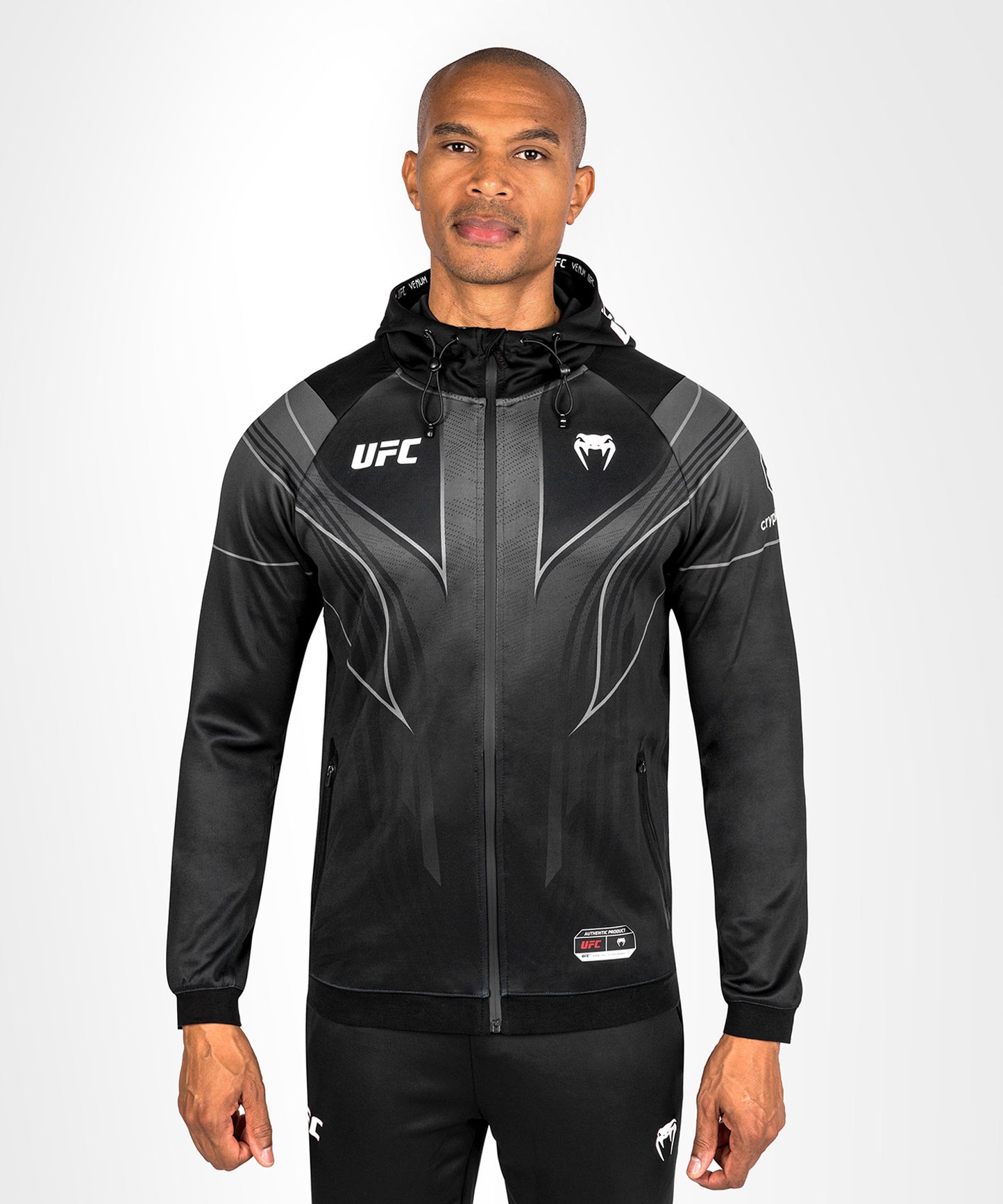 UFC Venum Gepersonaliseerde Authentic Fight Night 2.0 Heren Walkout Hoodie - Zwart