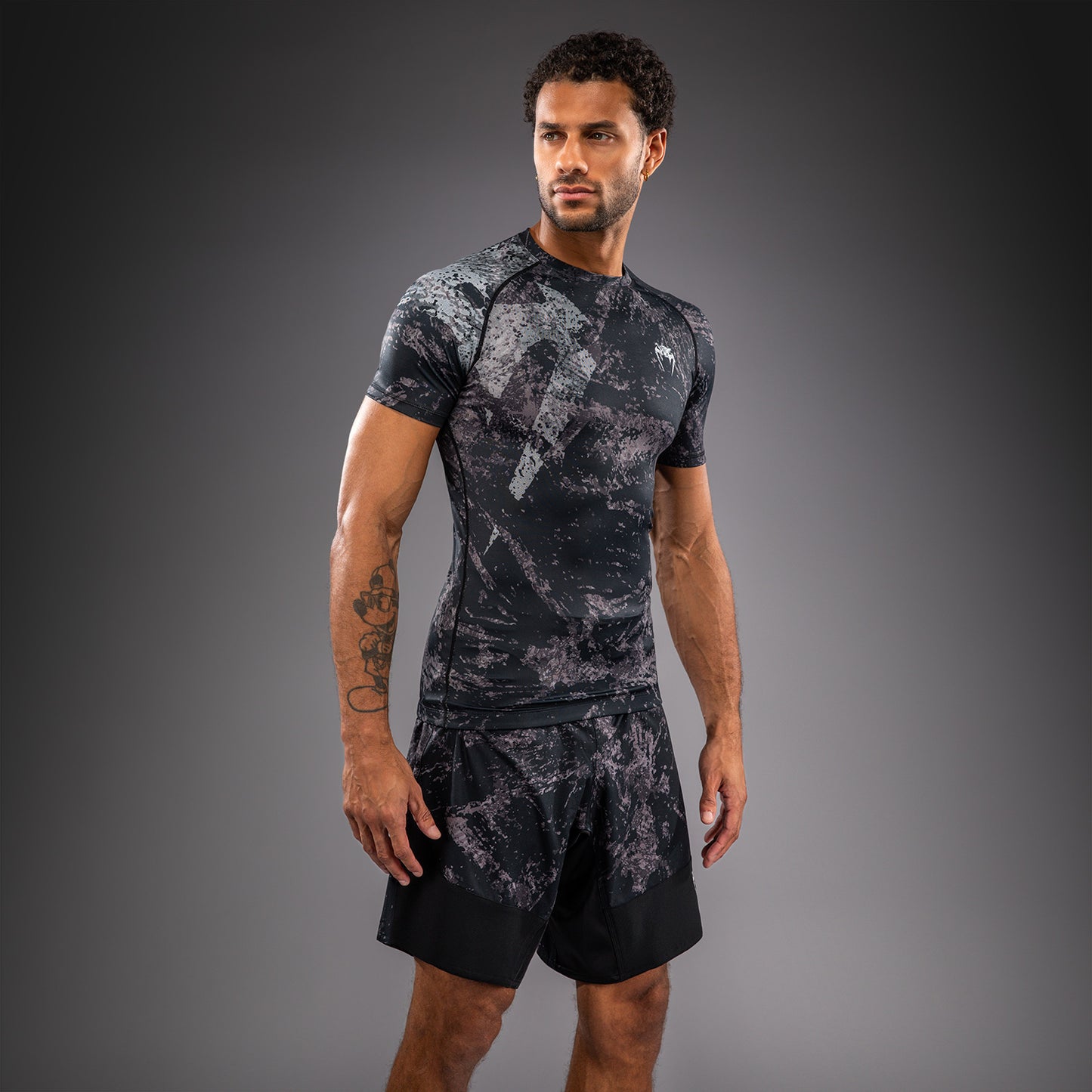 Venum Rage & Workout Rashguard met Korte Mouwen - Zwart/Grijs