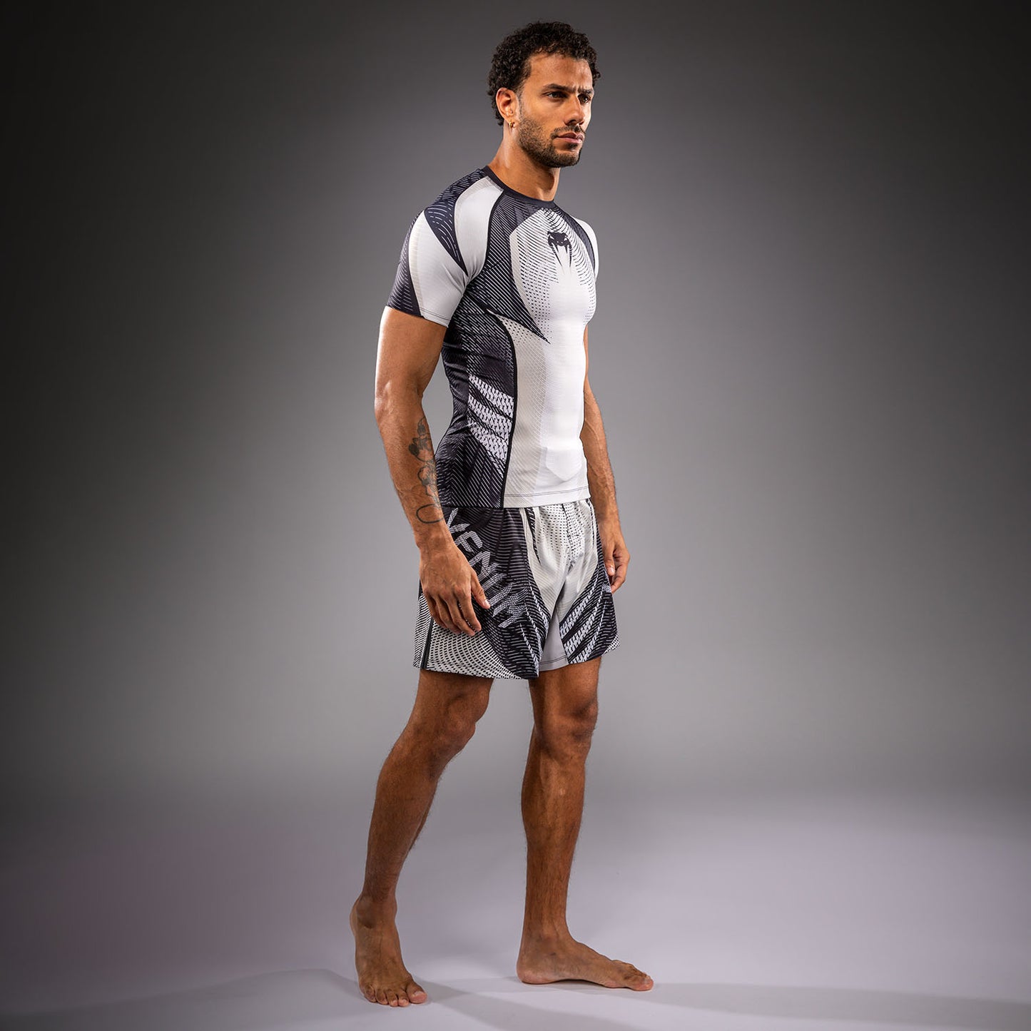 Venum Galactic 3.0 Rashguard met korte mouwen - Offwhite/Zwart