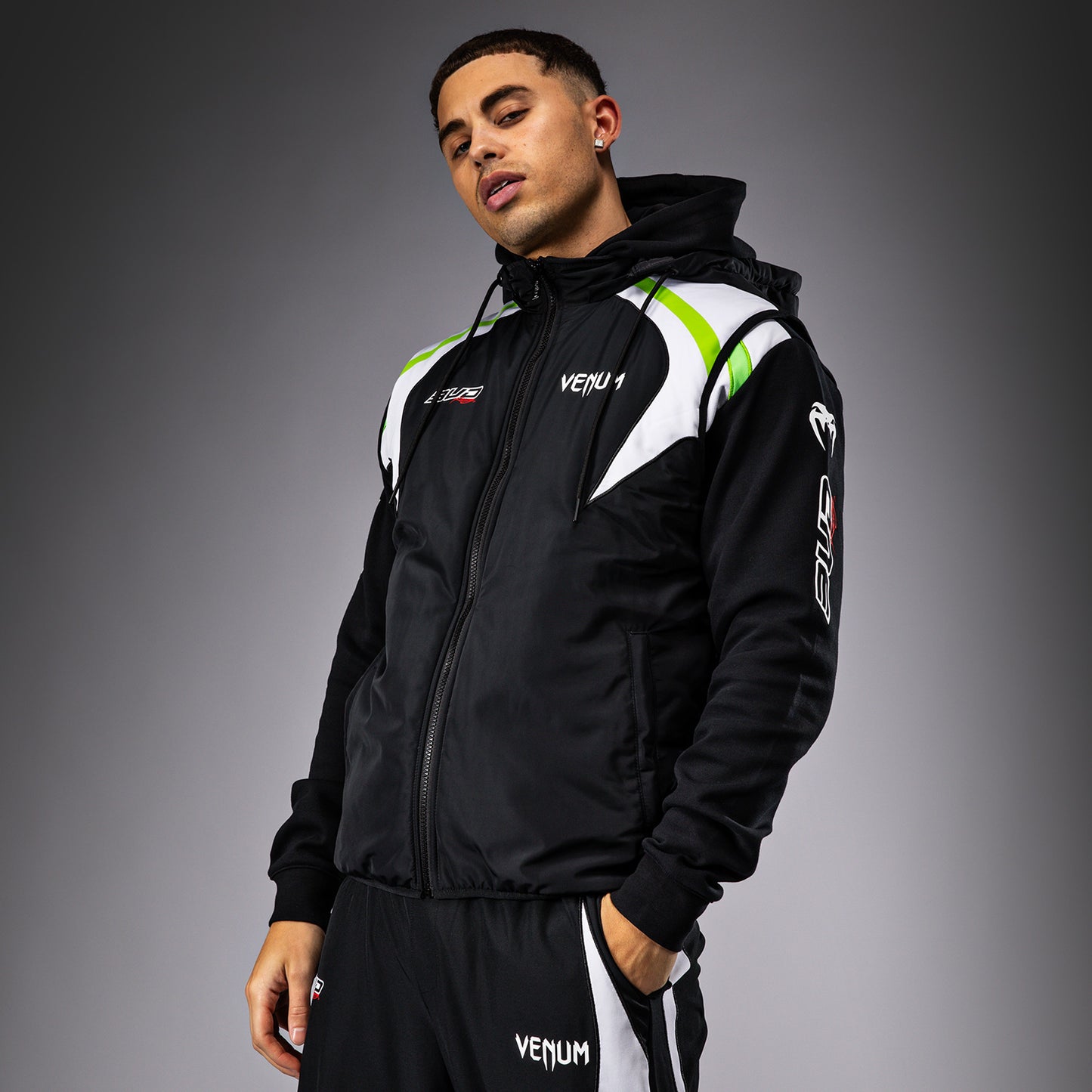 Venum x Bud Racing donsjack - Zwart/Wit/Limoengroen