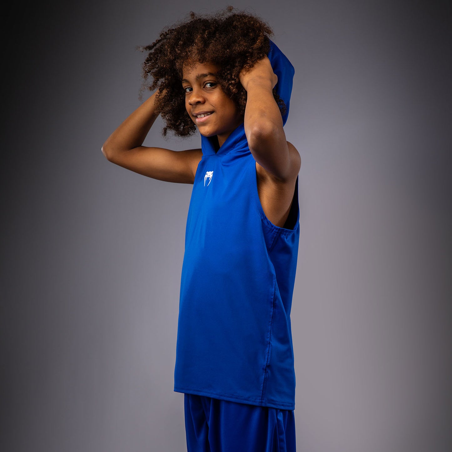 Venum Elite Mouwloos Dry Tech Hoodie voor kinderen - Koningsblauw