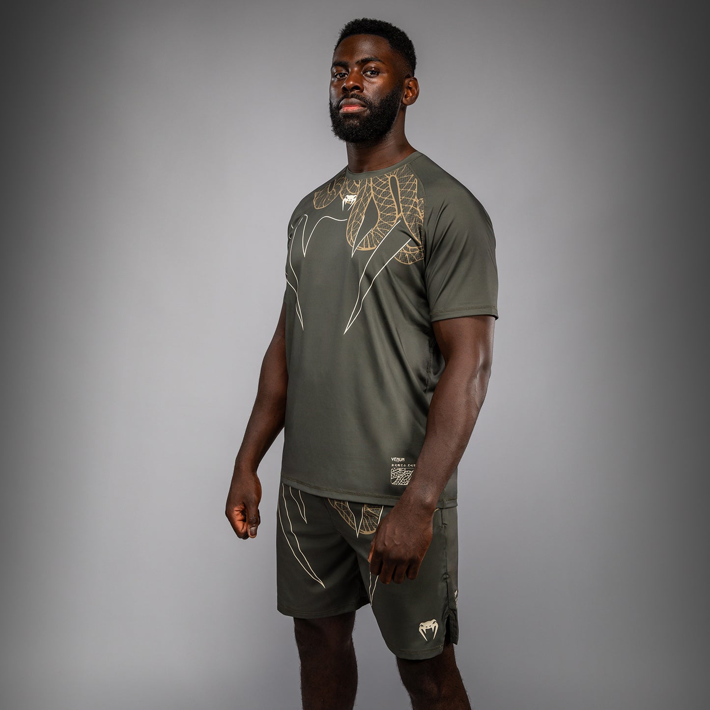 Venum Serpenti Dry Tech T-shirt – Khaki/Bronze/Ivoor