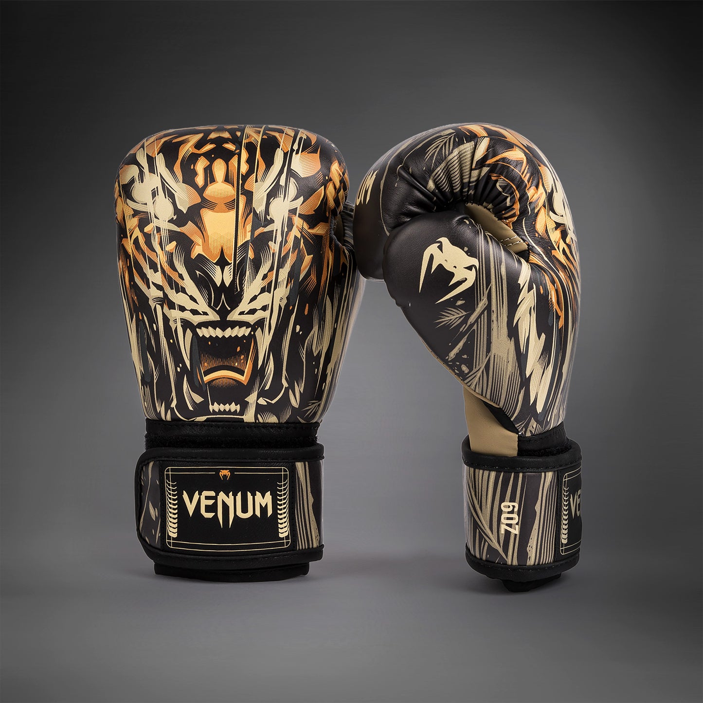Venum Tiger Kids Bokshandschoenen - Zwart / Neon Oranje