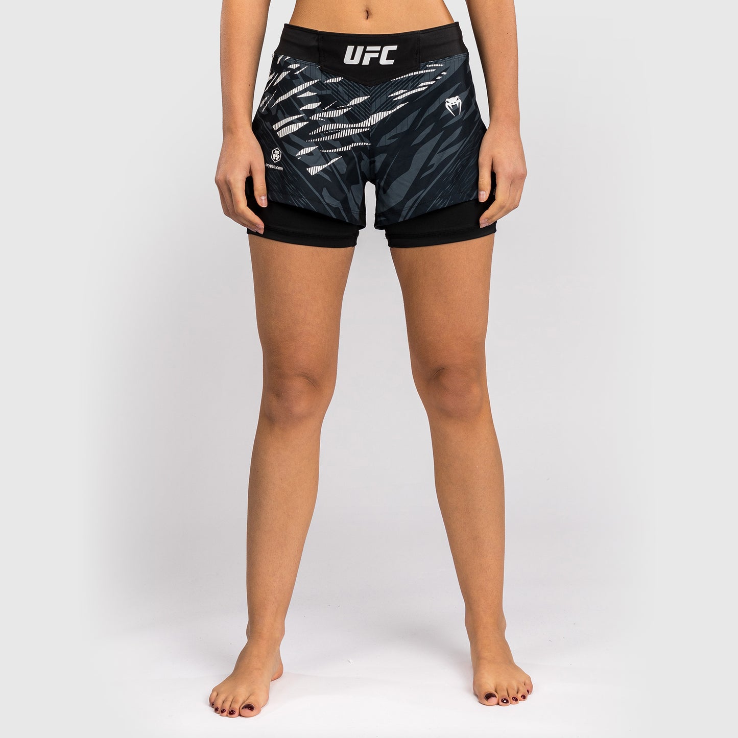 UFC Fusion by Venum Personalized Authentic Fight Night Fight Shorts voor Dames - Zwart