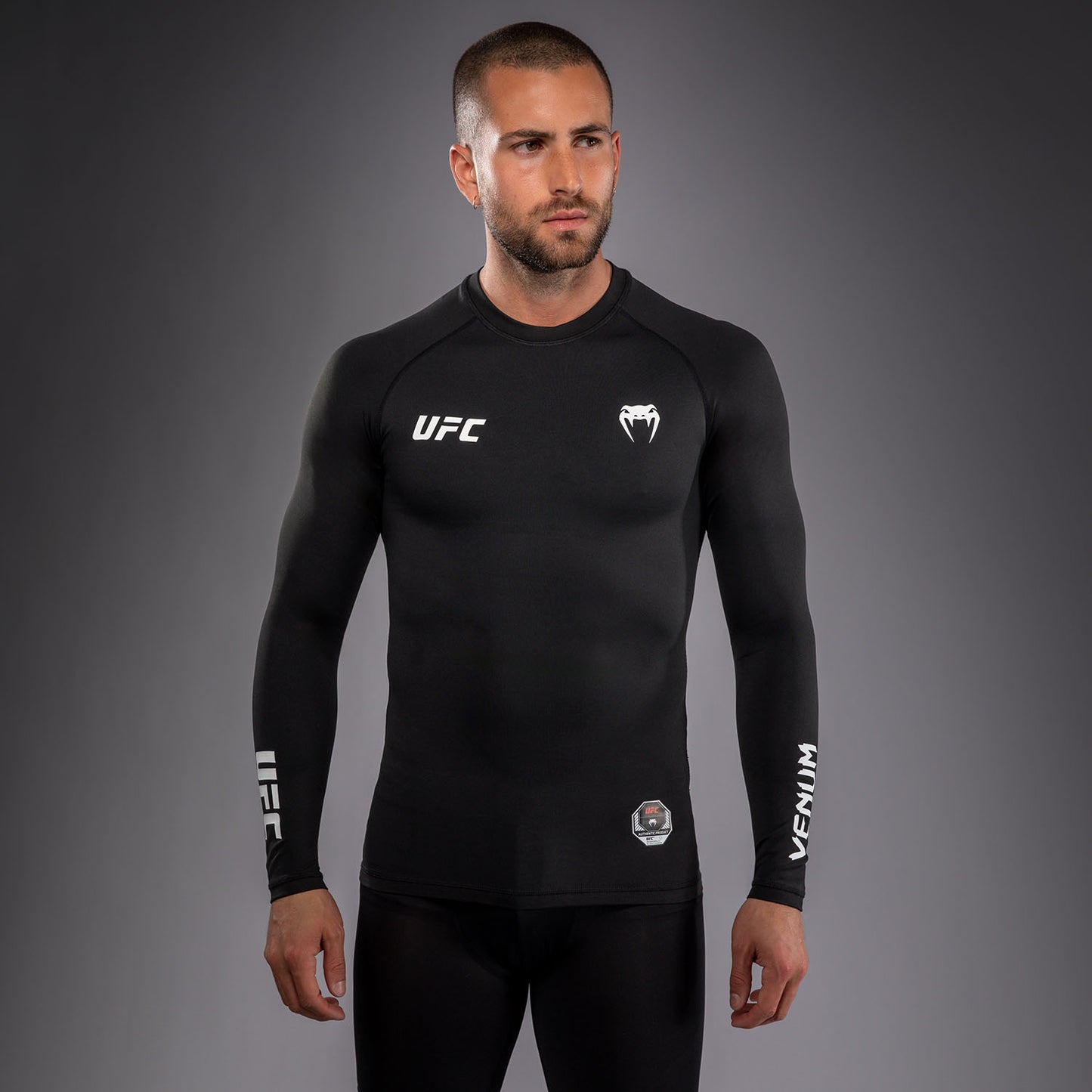 Venum UFC Unity by Venum Authentic Fight Week Heren Technische Rashguard met Lange Mouwen - Zwart