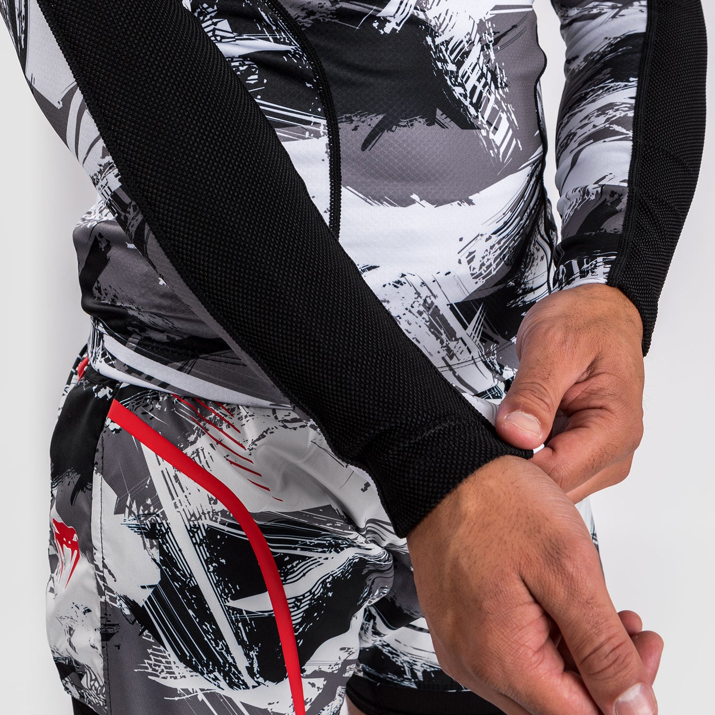 Venum Electron 3.0 Rashguard lange mouw - Grijs/Rood
