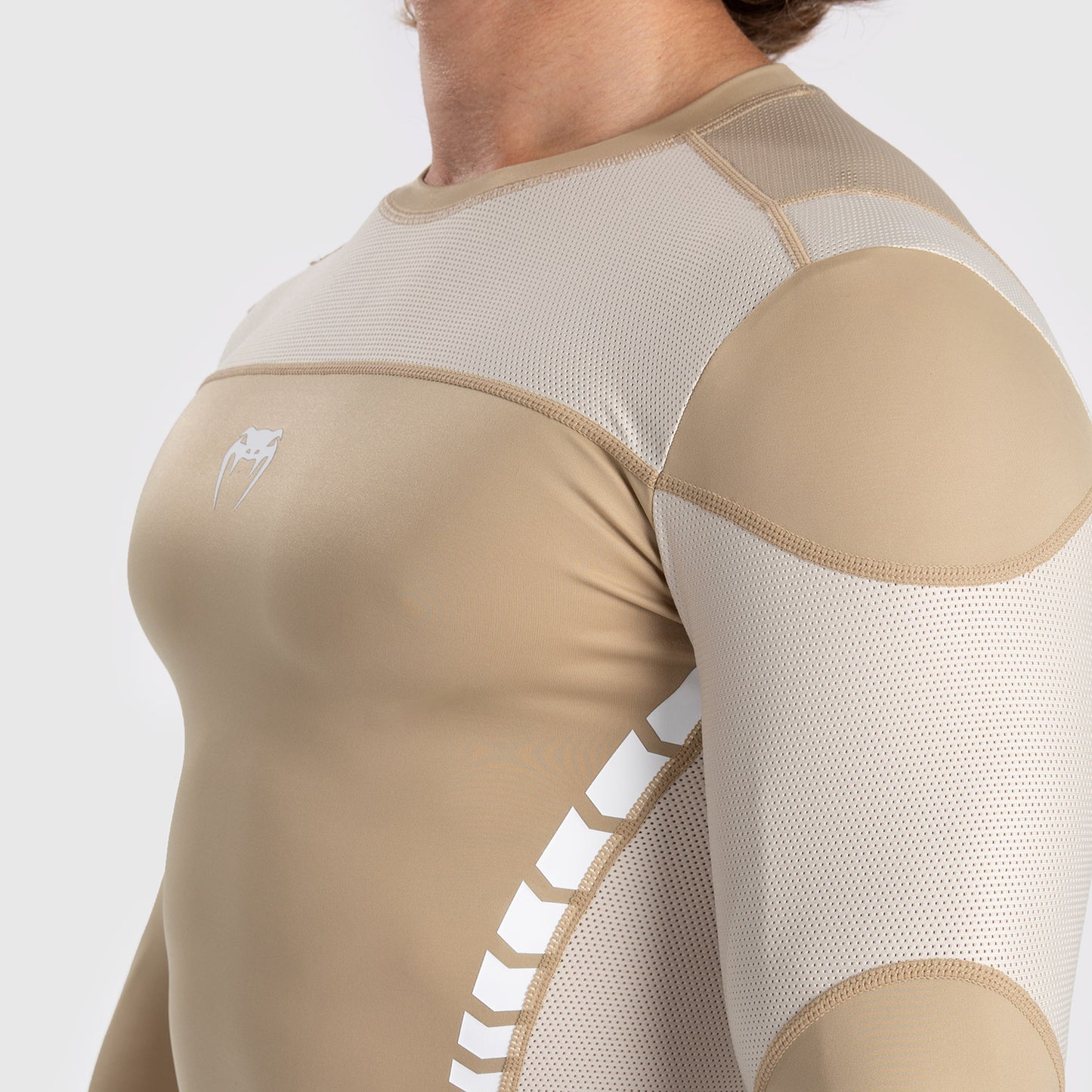 Venum Tempest Heren Lange Mouwen Rashguard - Beige/Zand