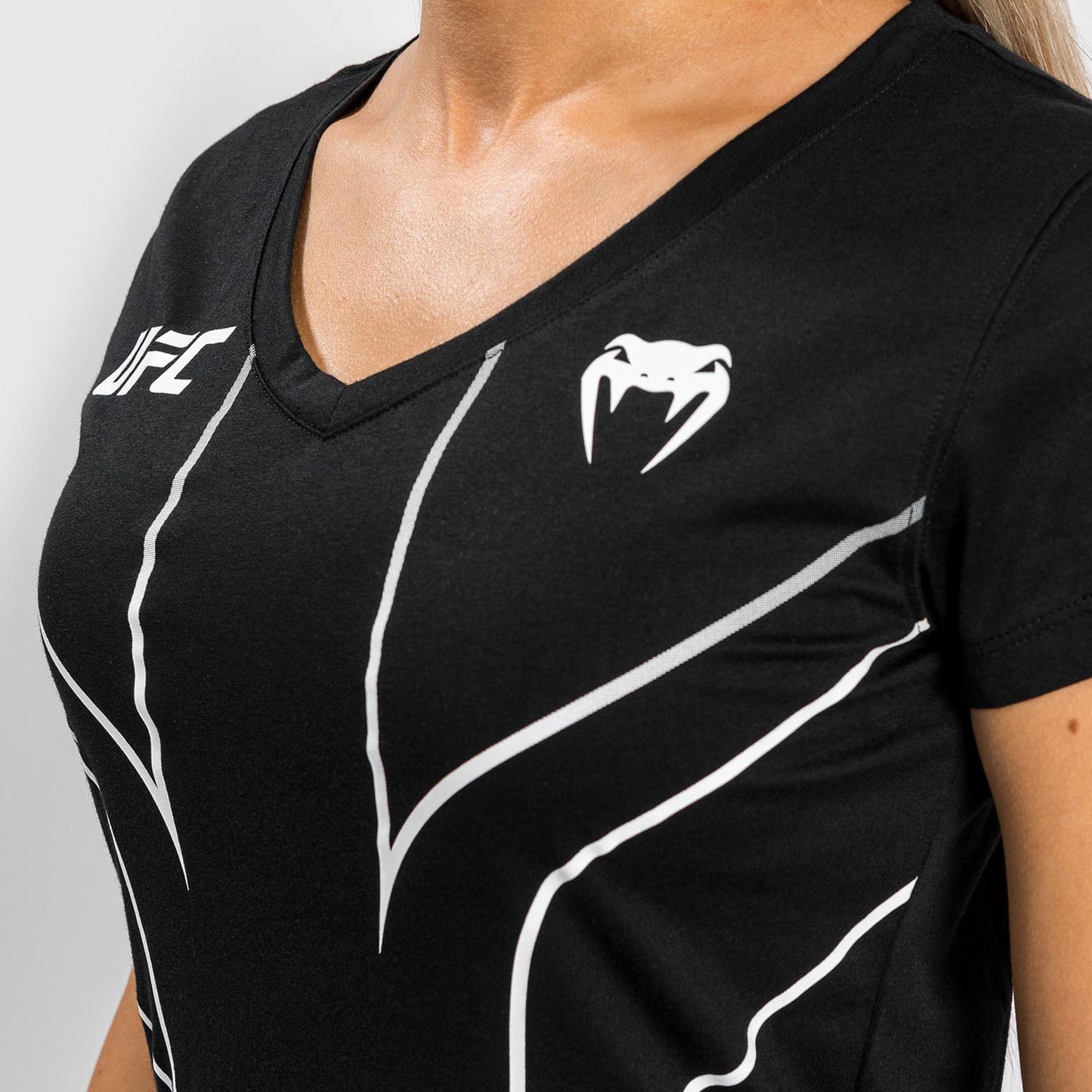 UFC Venum Fight Night 2.0 Replica Dames-T-shirt - Zwart