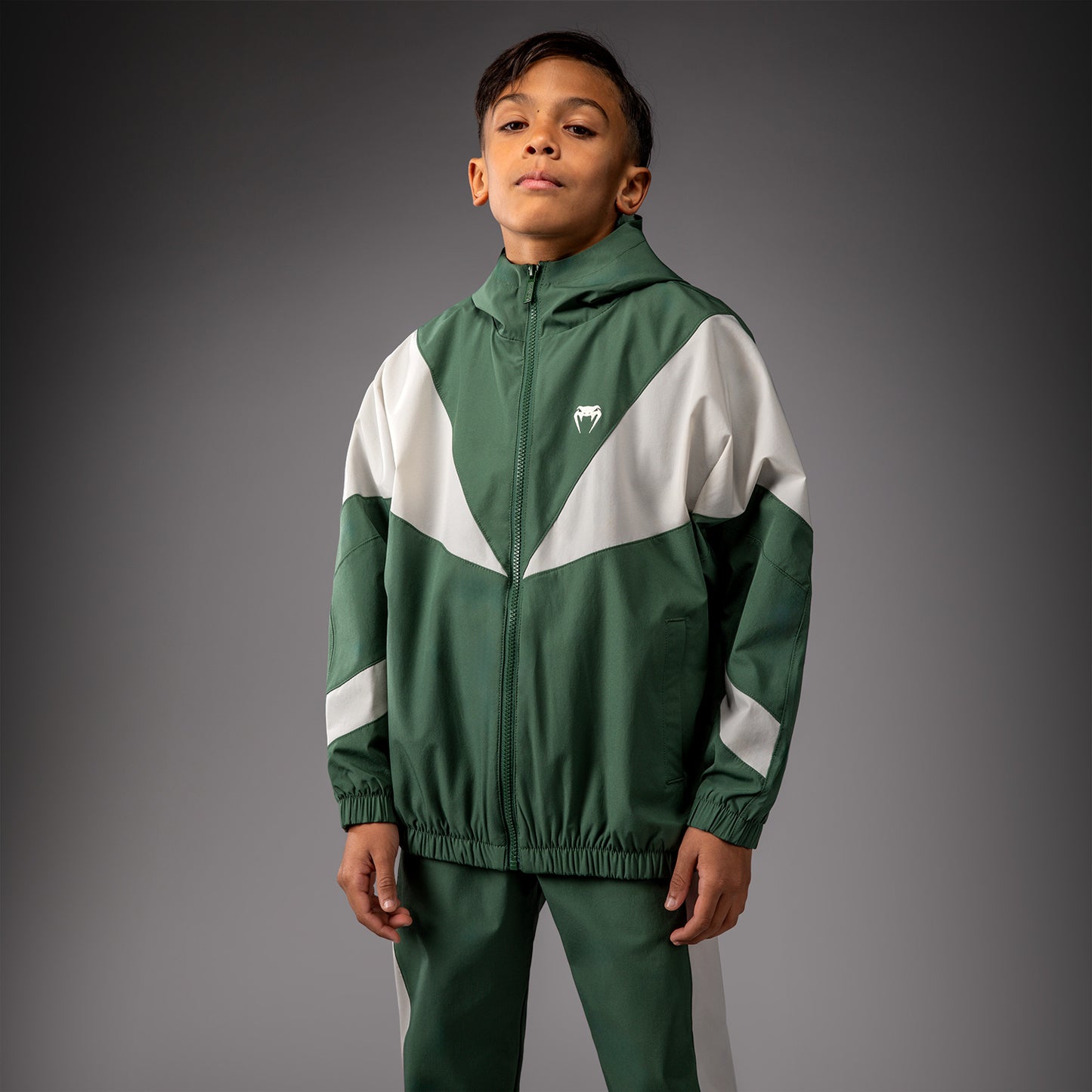 Venum Vectra Kids Jas Met Rits – Bosgroen/Off White