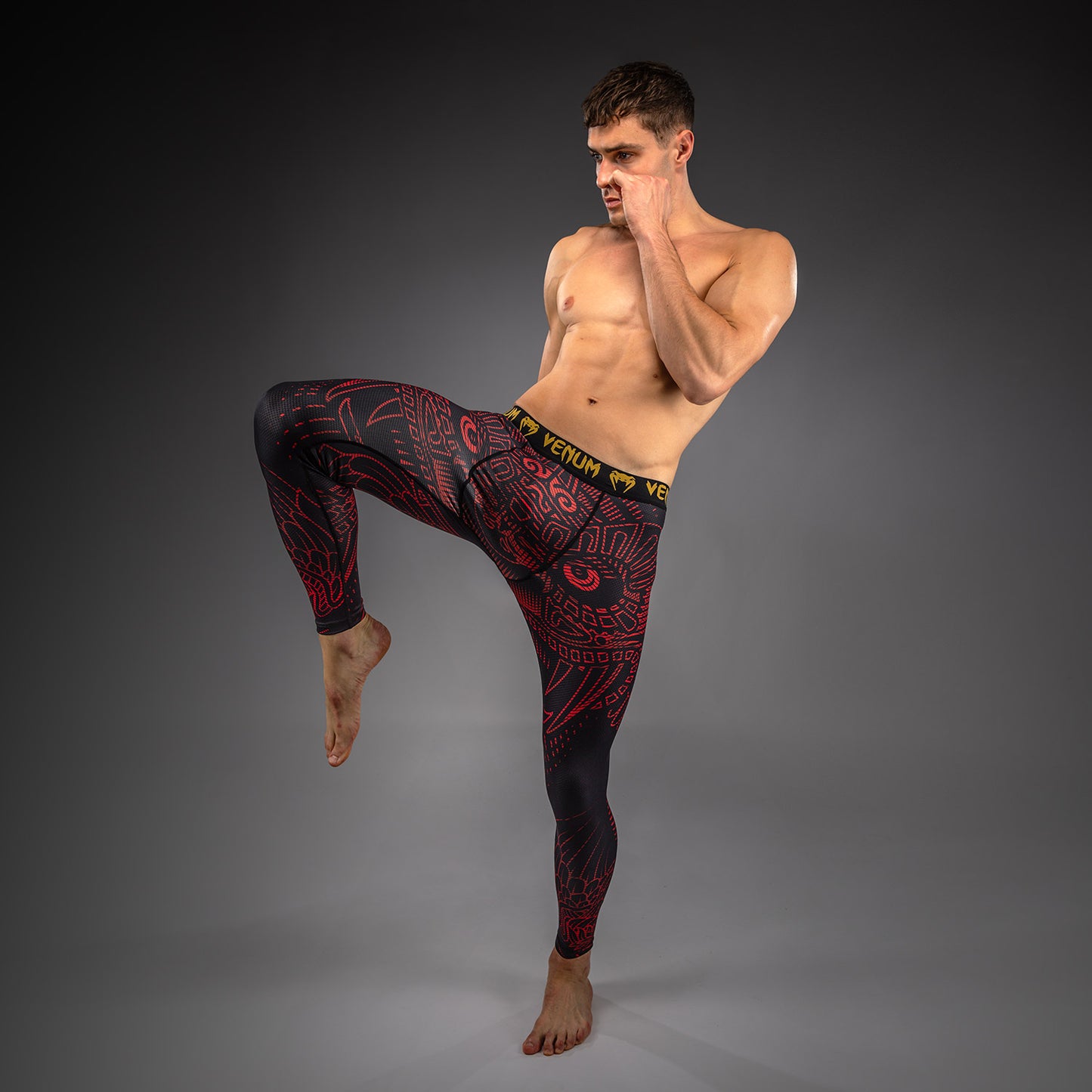 Venum Quetzal Fury Spats - Zwart/Fury Rood/Tangerine