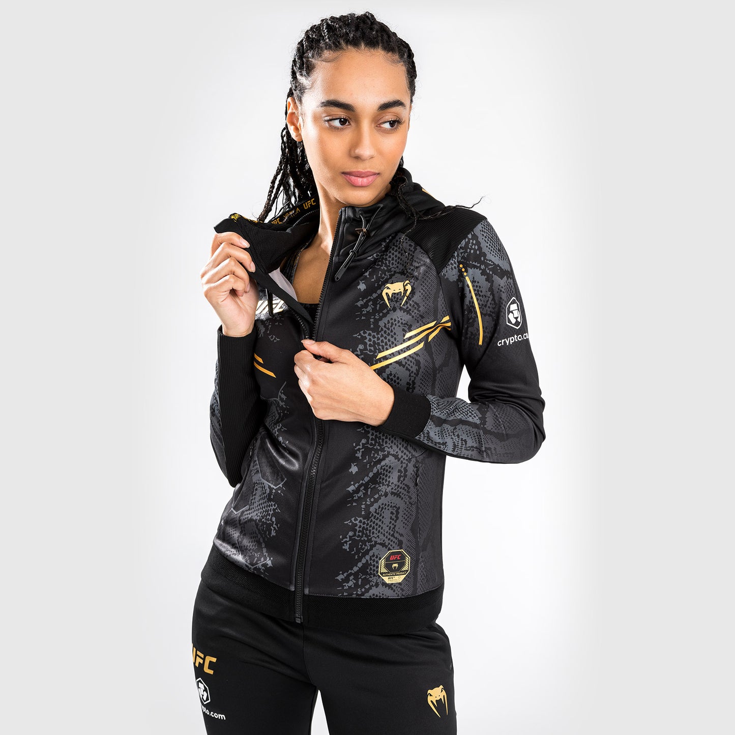 UFC Adrenaline by Venum Authentic Fight Night Walkout Hoodie voor Vrouwen - Kampioen