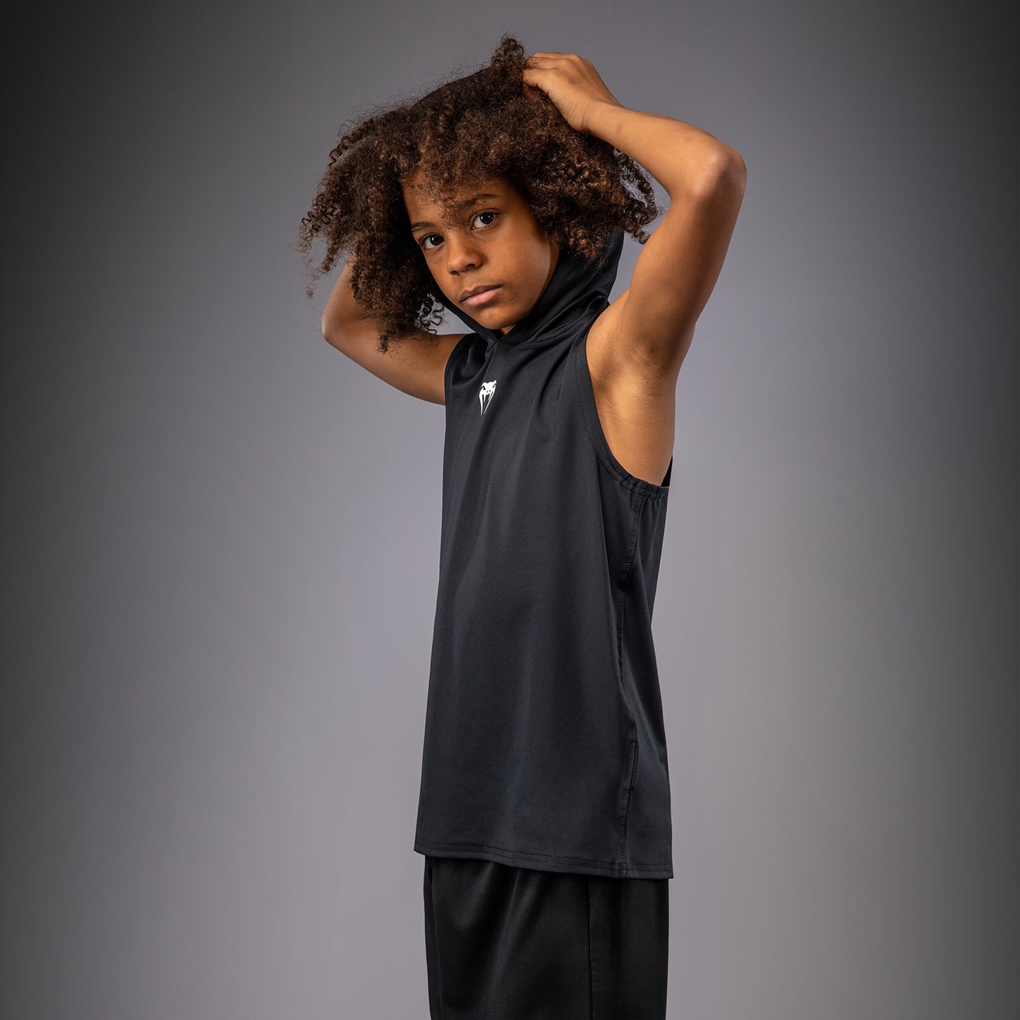 Venum Elite Mouwloos Dry Tech Hoodie voor kinderen - Zwart