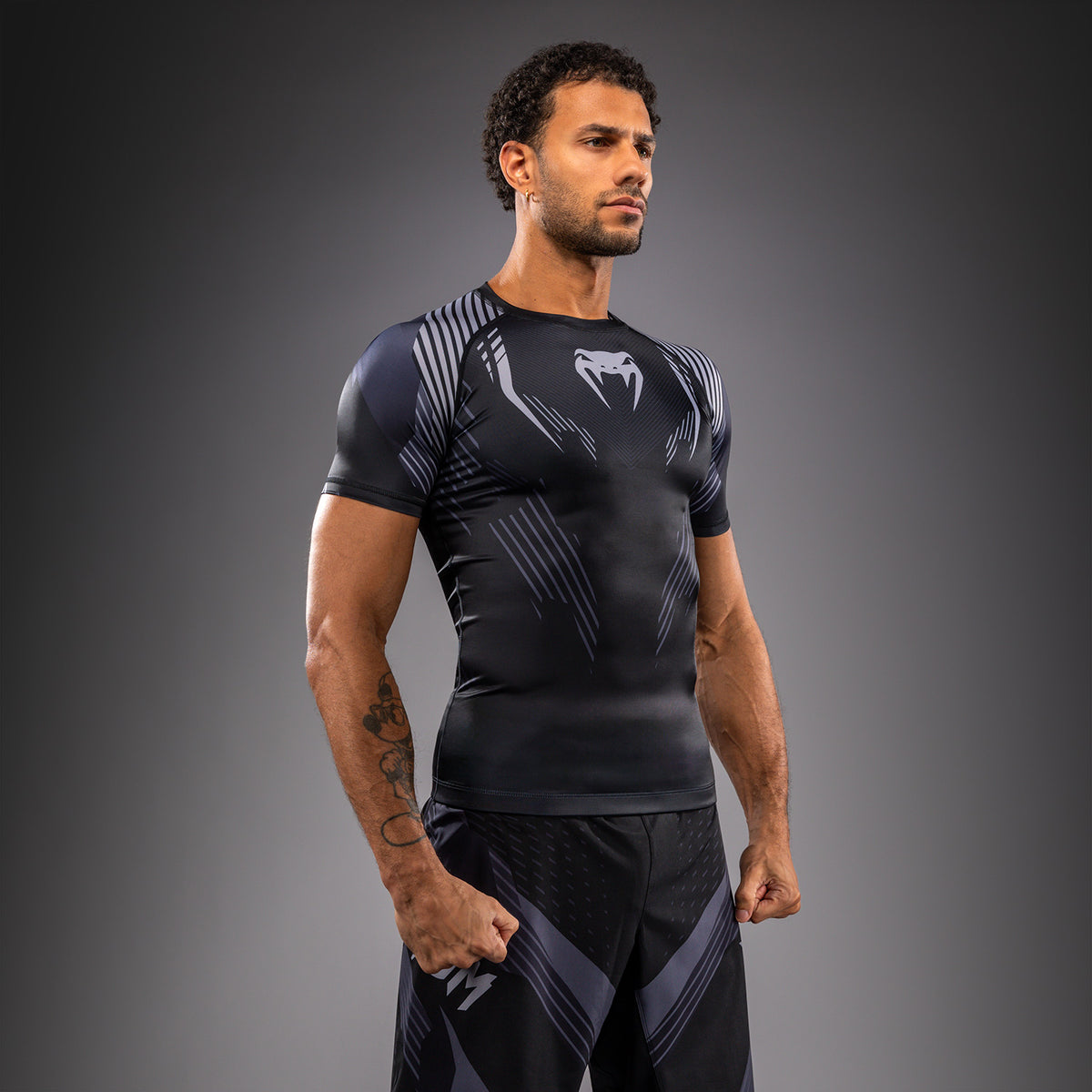 Venum No-Gi 6.0 Rashguard met korte mouwen - Zwart/Grijs