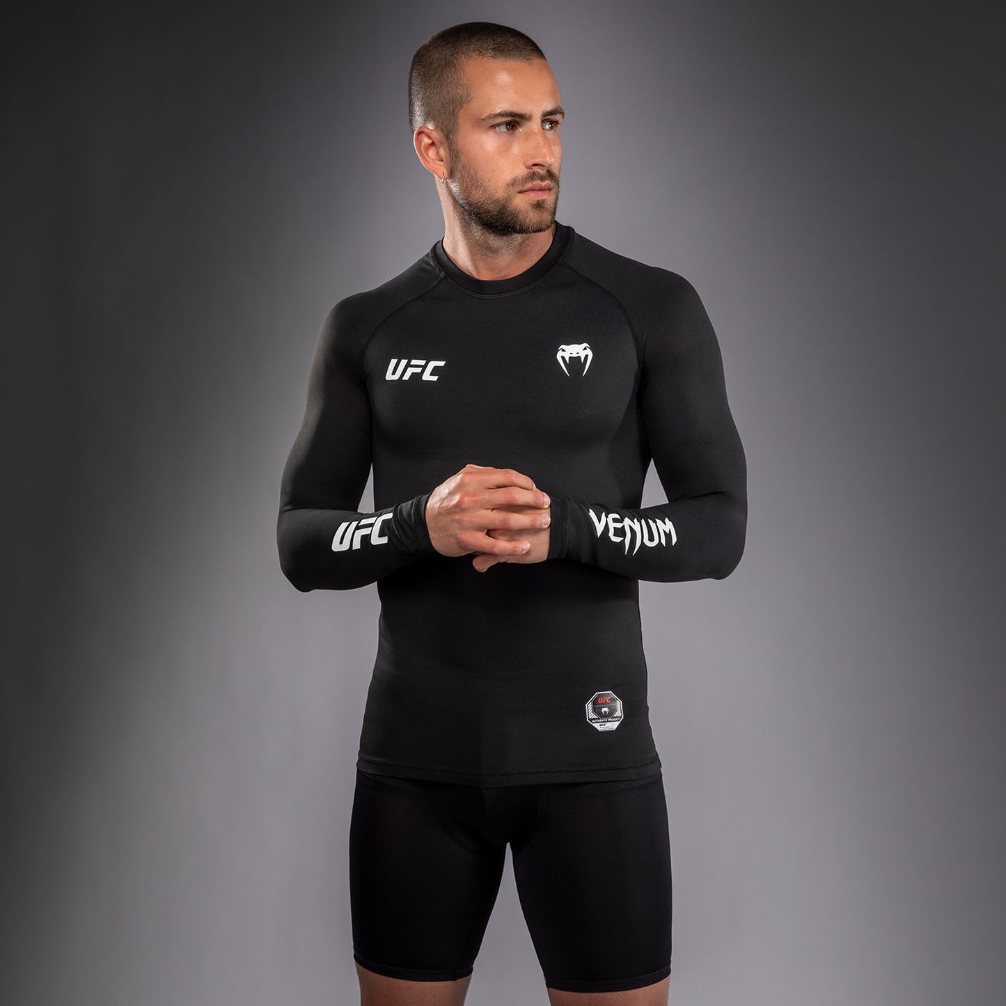 Venum UFC Unity by Venum Authentic Fight Week Heren Technische Rashguard met Lange Mouwen - Zwart