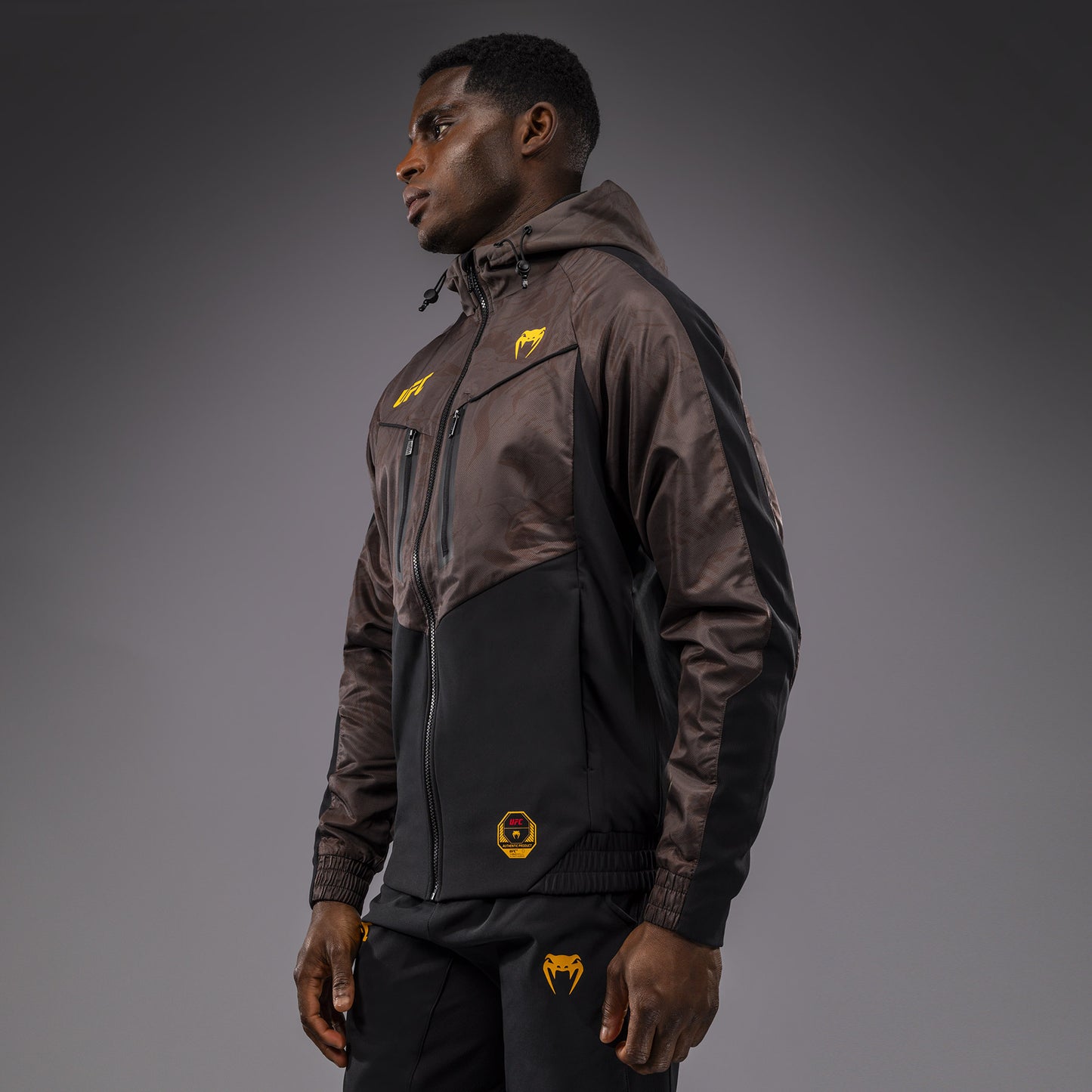 UFC Fusion by Venum Fight Week Zip-Hoodie voor Heren - Earthen Brown
