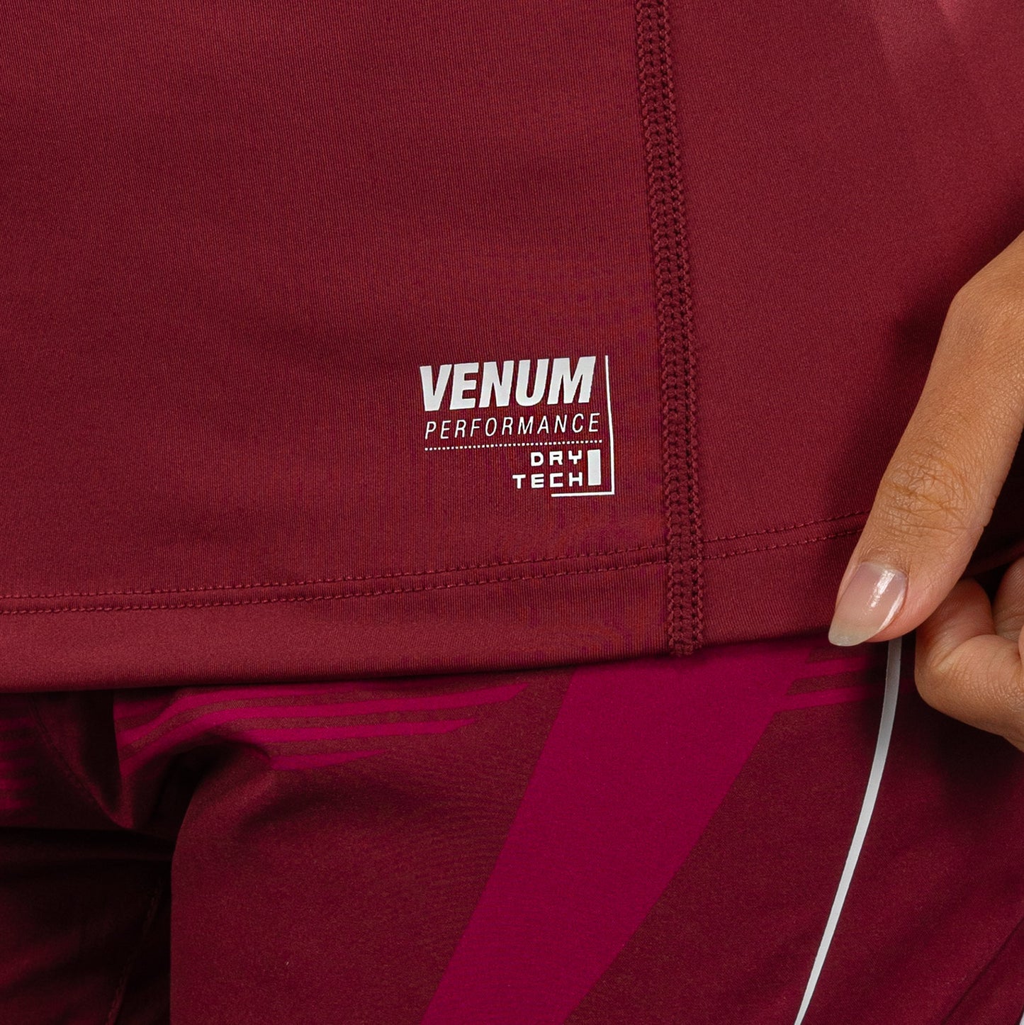 Venum Adrenaline Dames Dry-Tech T-shirt – Bourgondië/Roze