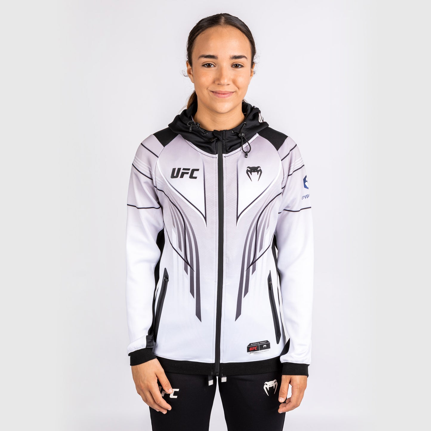 UFC Venum Gepersonaliseerde Authentic Fight Night 2.0 Vrouwen Walkout Hoodie - Wit