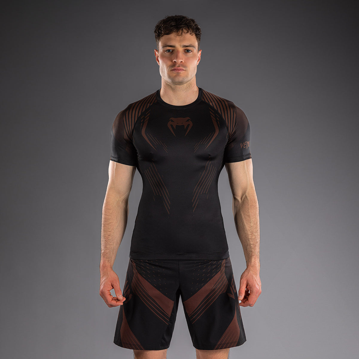 Venum No-Gi 6.0 Rashguard met korte mouwen - Zwart/Bruin