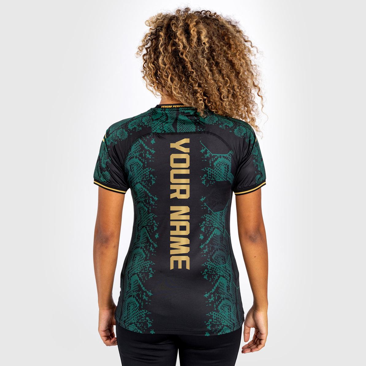 UFC Adrenaline by Venum Personalized Authentic Fight Night Women's Walkout Jersey - Emerald Edition - Groen/Zwart/Goud