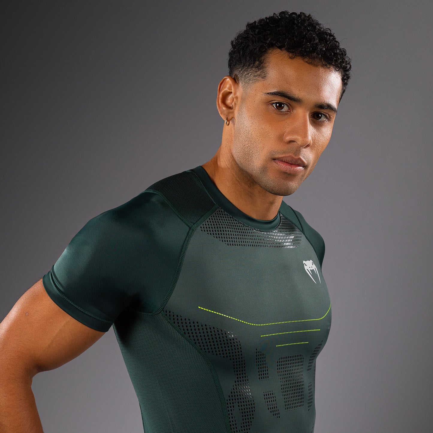 Venum Technical 3.0 T-shirt Rashguard - Bosgroen