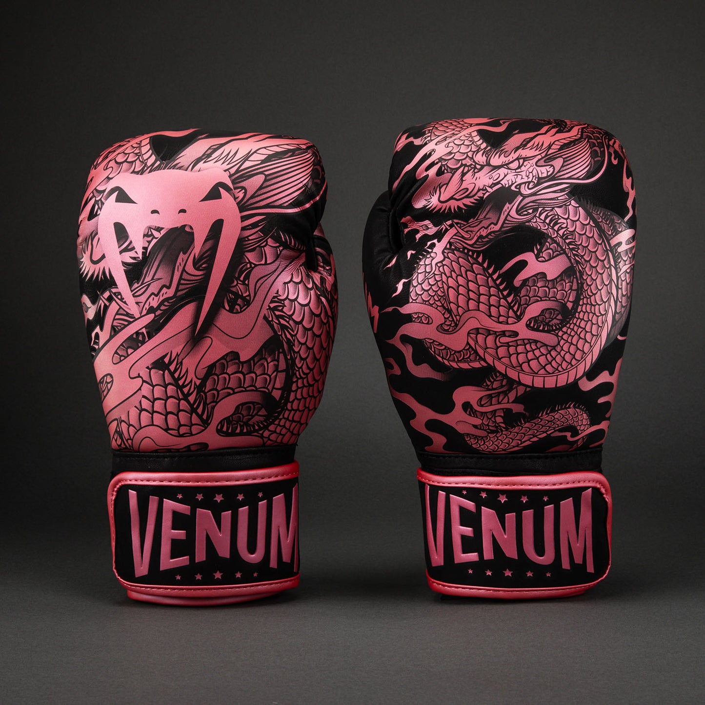 Venum Dragon's Flight Bokshandschoenen - Zwart / Metallic roze