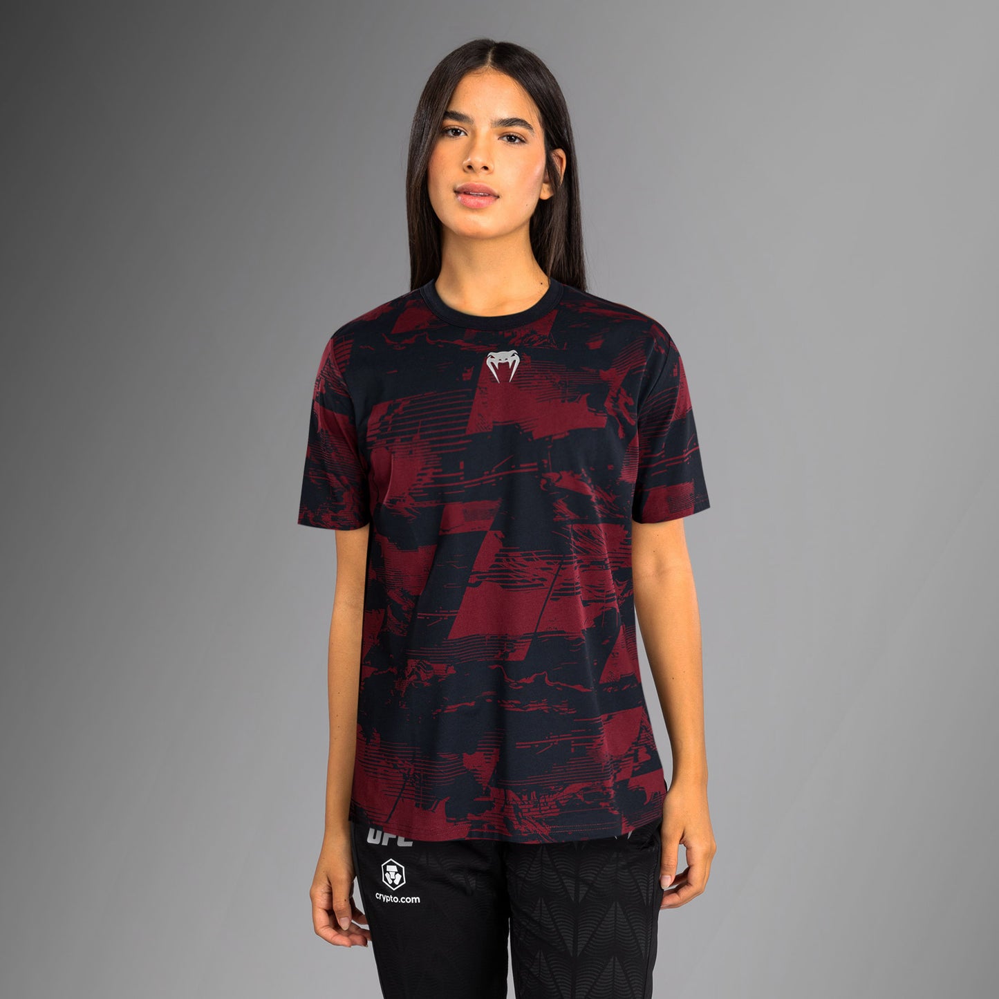 UFC Zenith by Venum Authentic Fight Week T-shirt Korte Mouw Dames - Marineblauw/Bordeauxrood/Zilver