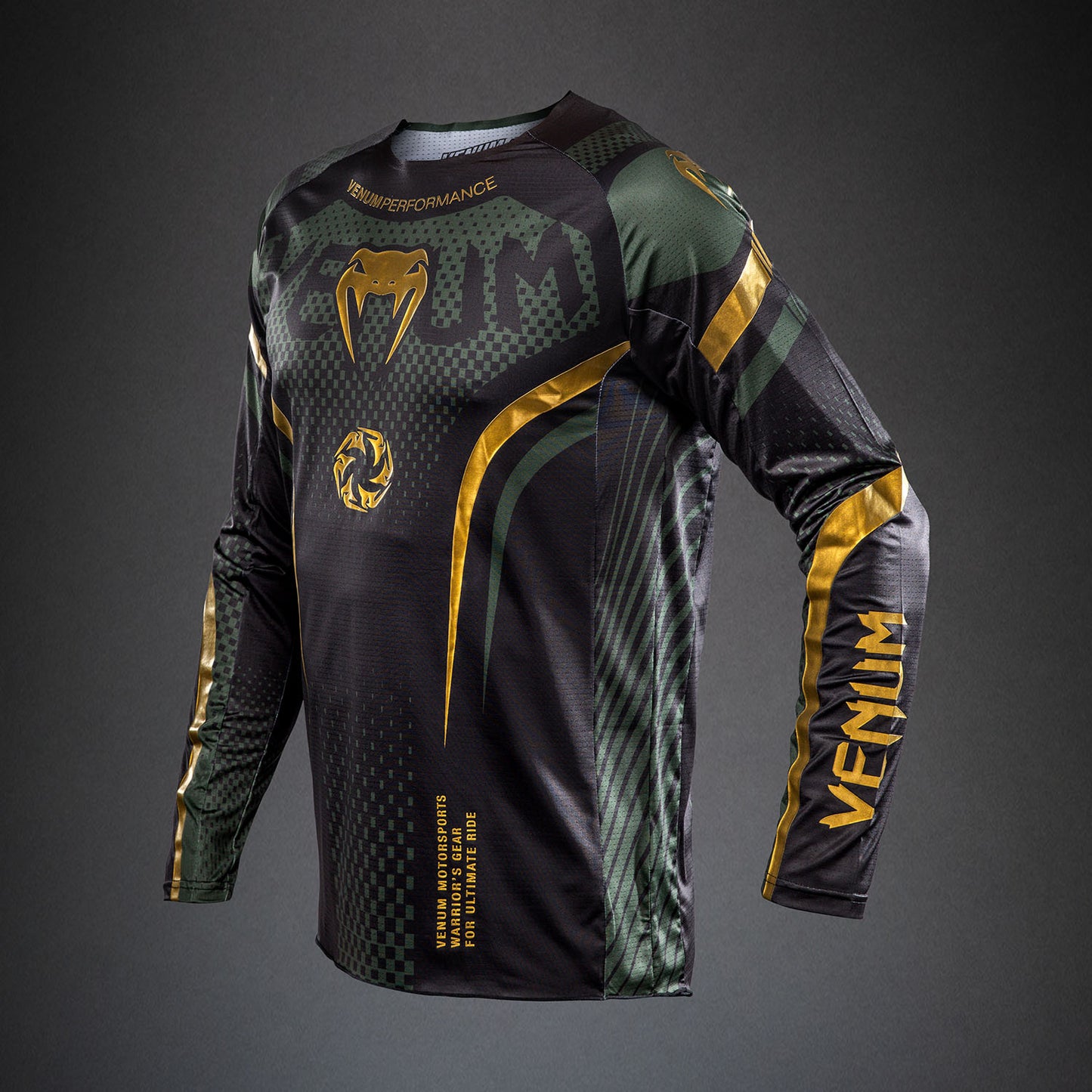 Venum MX Challenger Motorsportsshirt - Zwart/Groen/Goud