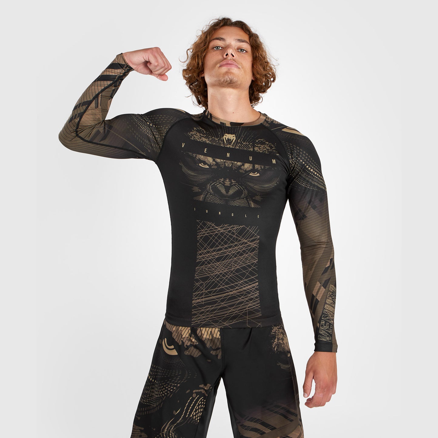 Venum Gorilla Jungle Rashguard Lange Mouwen - Zwart/Zand