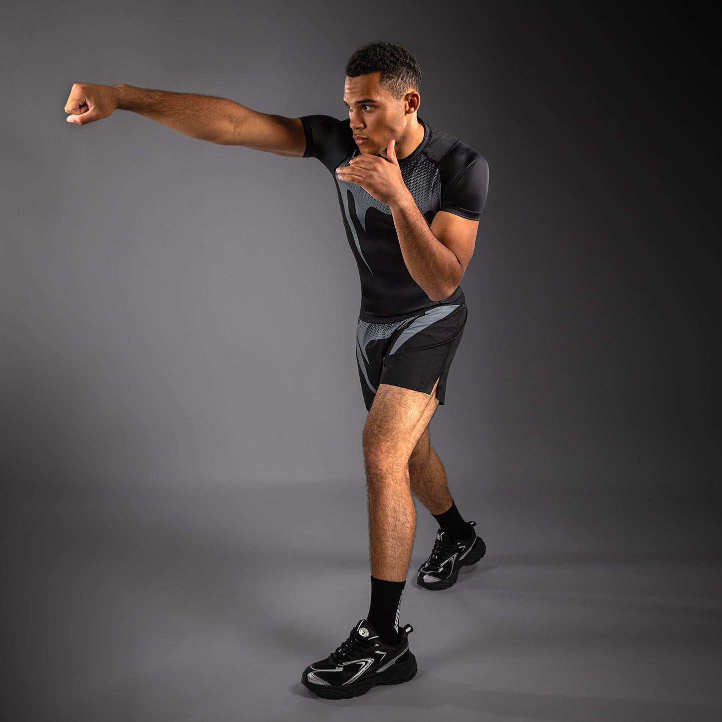 Venum No Gi Rashguards - Zwart/Zilvergrijs