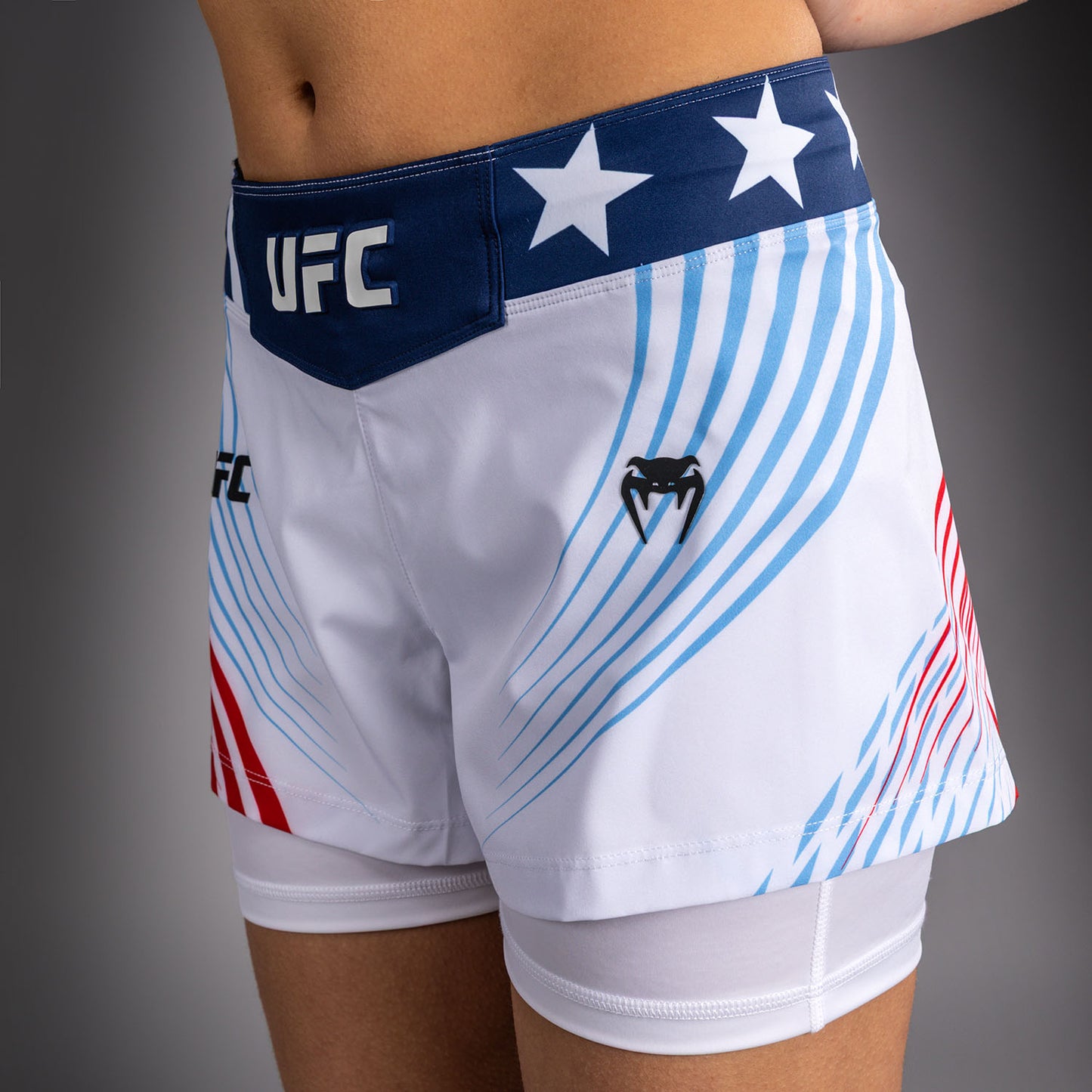 Official UFC Freedom 250 by Venum Authentic Fight Night Fight Shorts voor dames - Wit