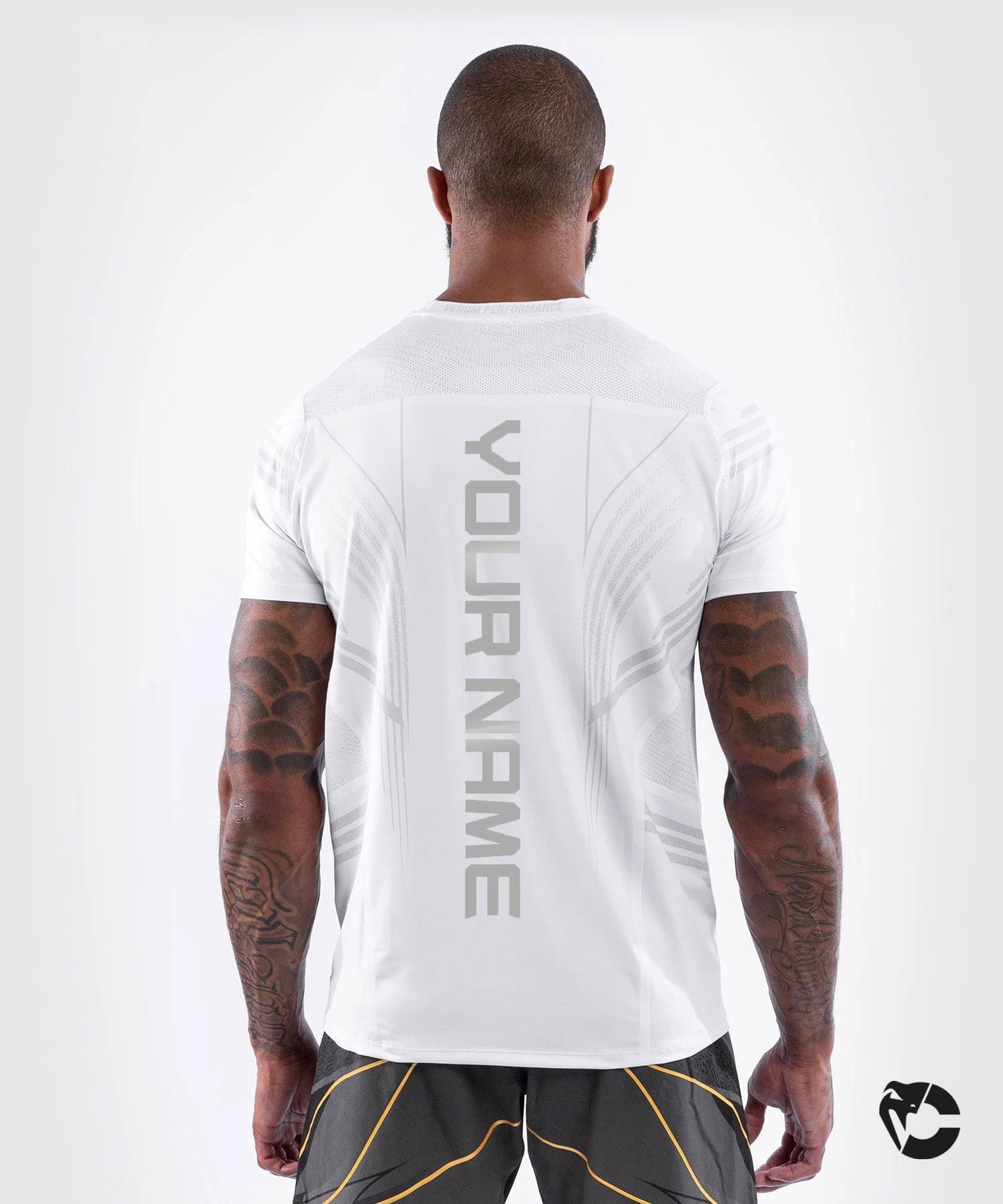 UFC Venum Gepersonaliseerd Authentic Fight Night Walkout Herenshirt - Wit