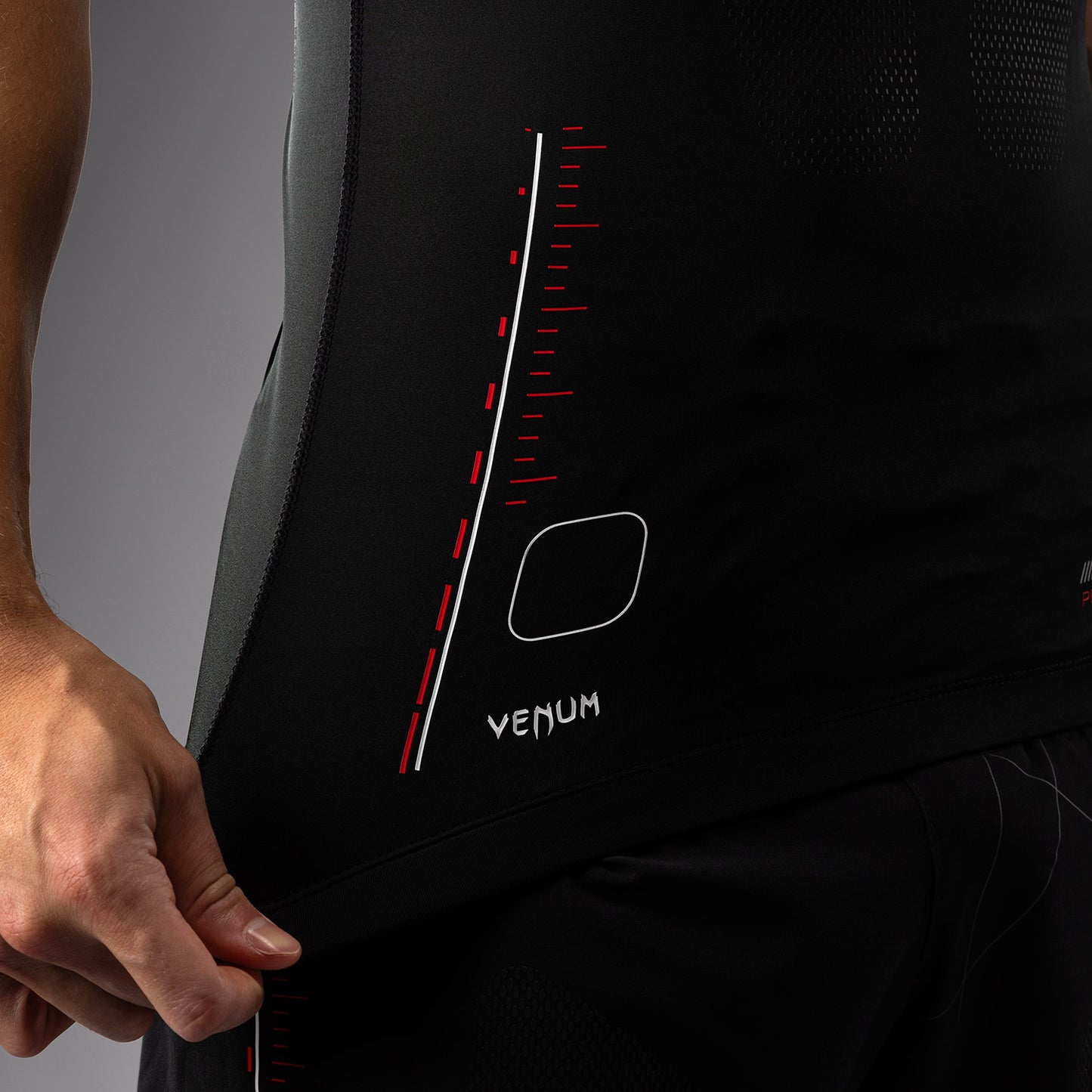Venum Tactical XT Heren-Rashguard met korte mouwen - Zwart/Vuurrood