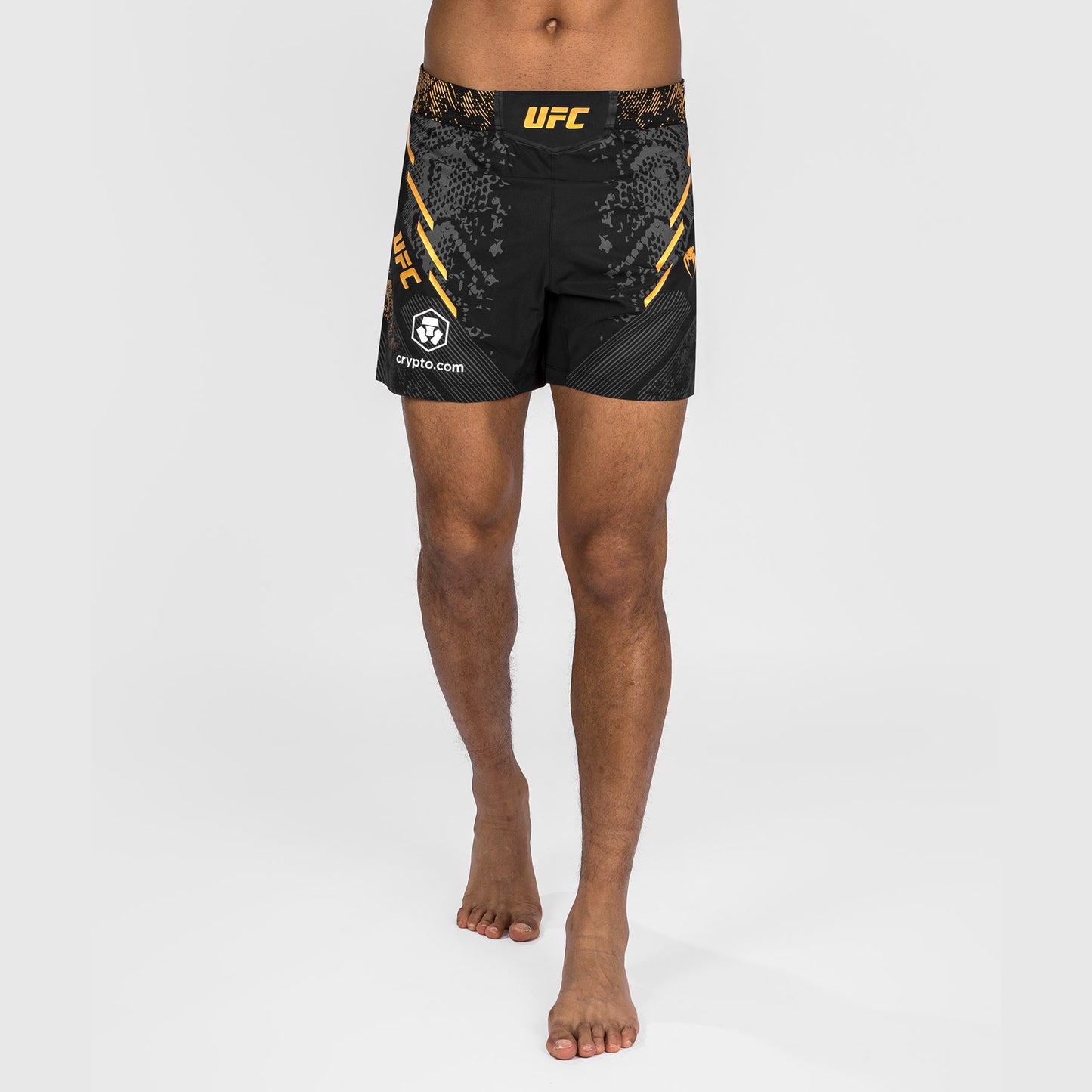 UFC Adrenaline by Venum Gepersonaliseerd Authentic Fight Night Heren Kort Gevecht - Korte Pasvorm - Zwart/Goud