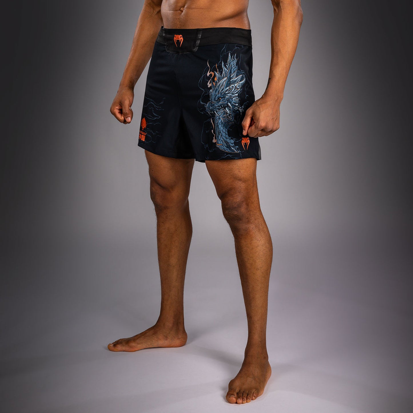 Venum Thunder Dragon Fightshorts – Zwart/Grijs/Koper