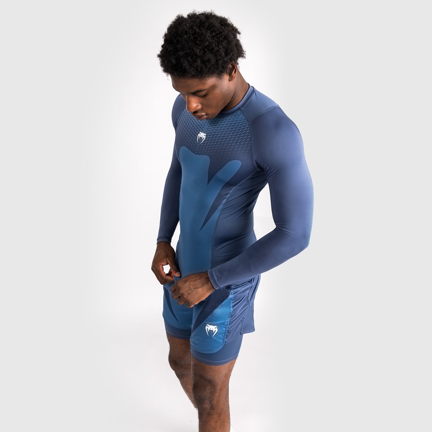 Venum Attack Heren Lange mouwen Rashguard - Navy Blauw