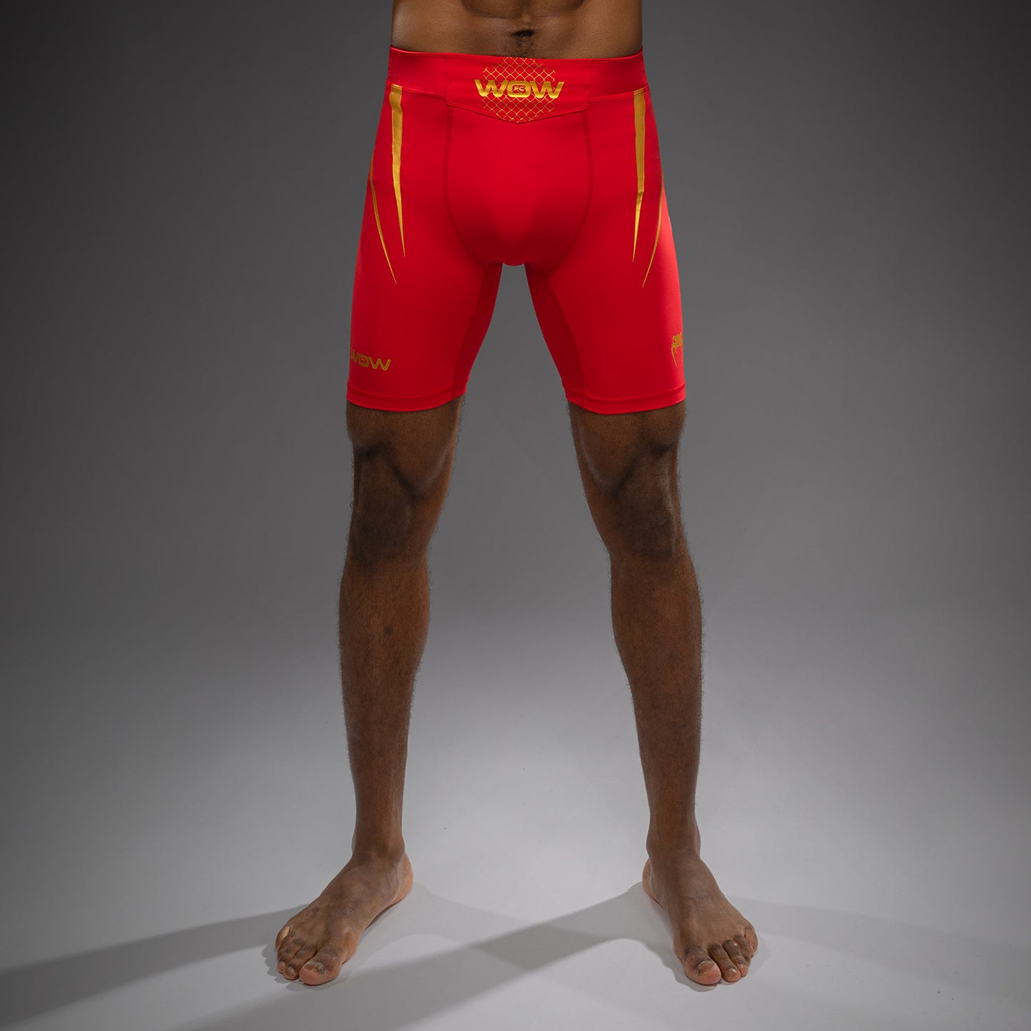 Venum x WOW FC Fury Red/ Gold Men’s Vale Tudo Shorts
