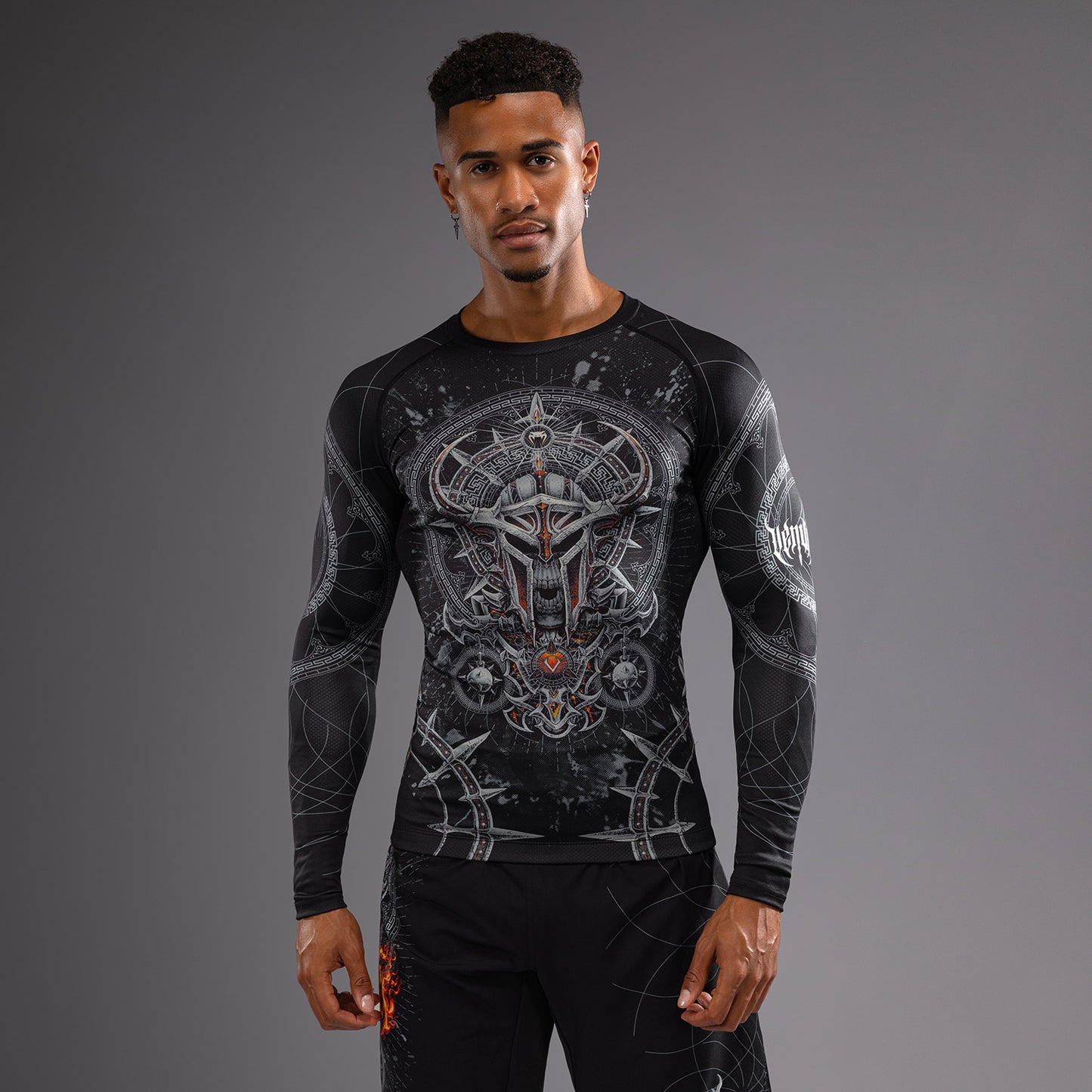 Venum Gladiator 5.0 Heren Lange Mouwen Rashguard - Zwart/Zilver