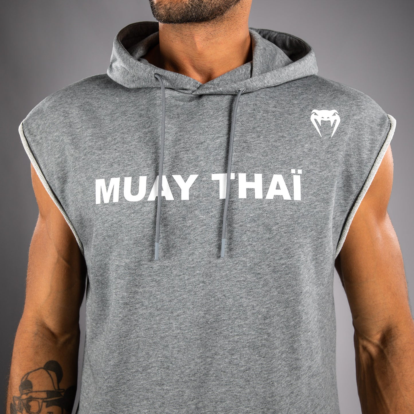 Venum Muay Thai VT Mouwloos Hoodie – Grijs Gemêleerd