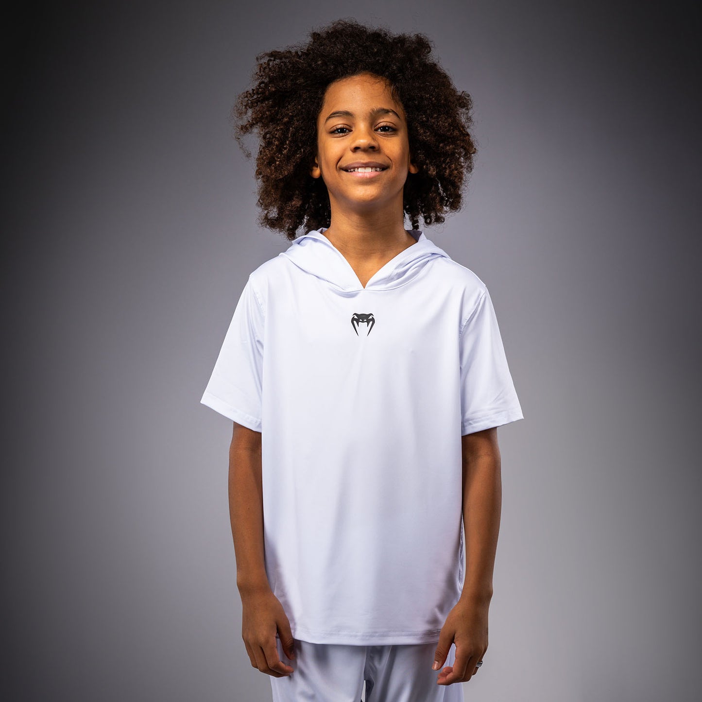 Venum Elite Dry-Tech Hoodie met korte mouwen voor kinderen - Wit