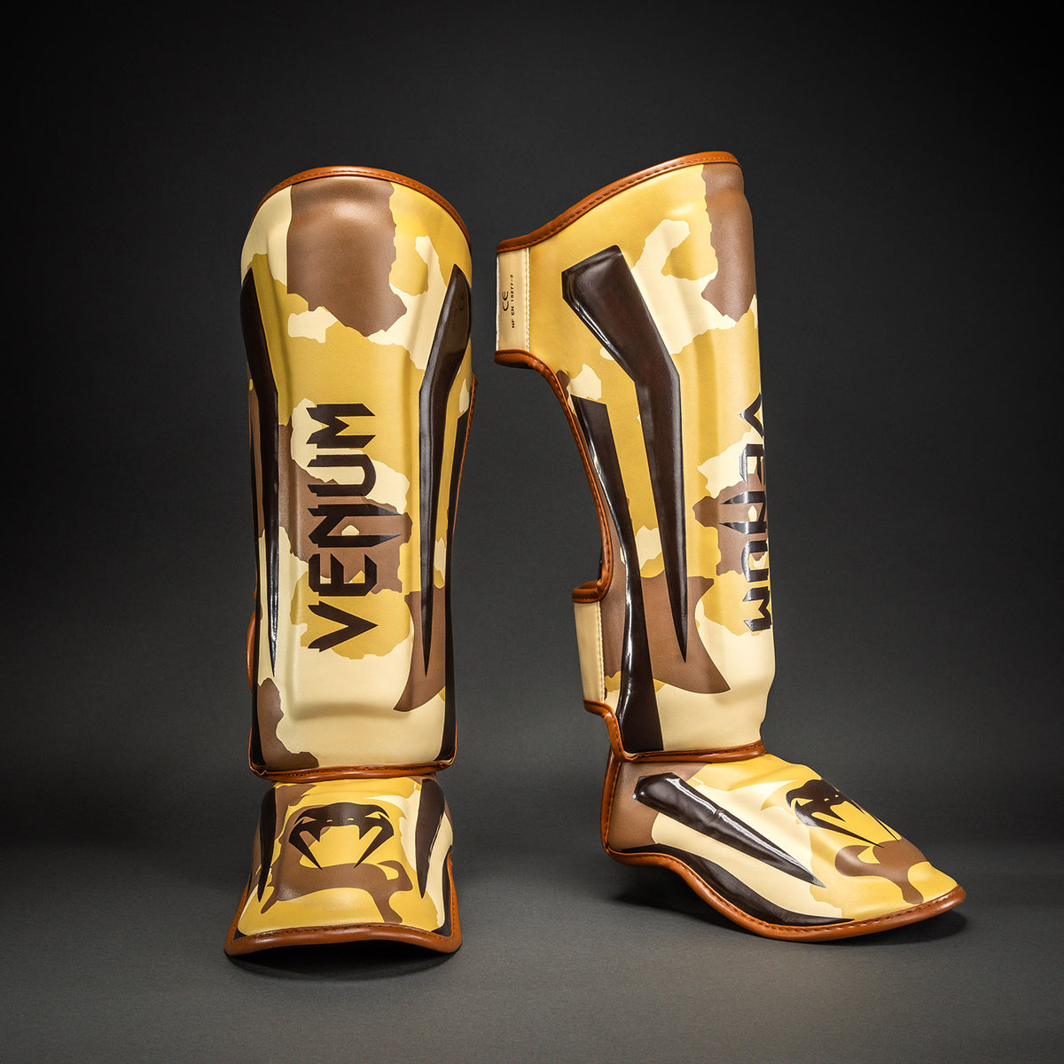 Venum Elite Scheenbeschermers - Lichtbeige/Bruin