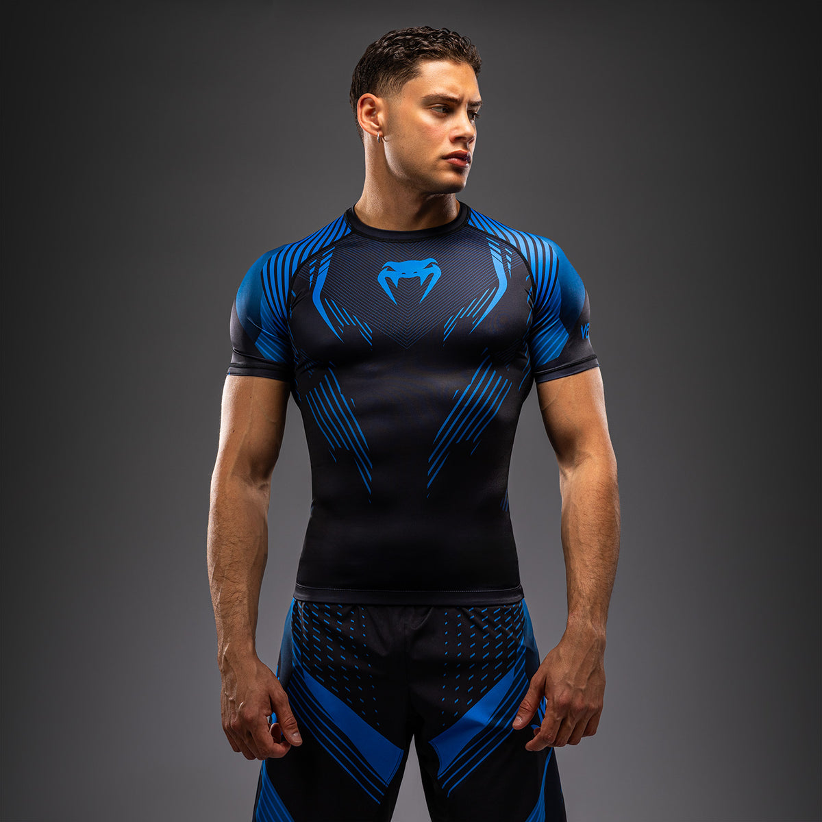Venum No-Gi 6.0 Rashguard met korte mouwen - Zwart/Blauw