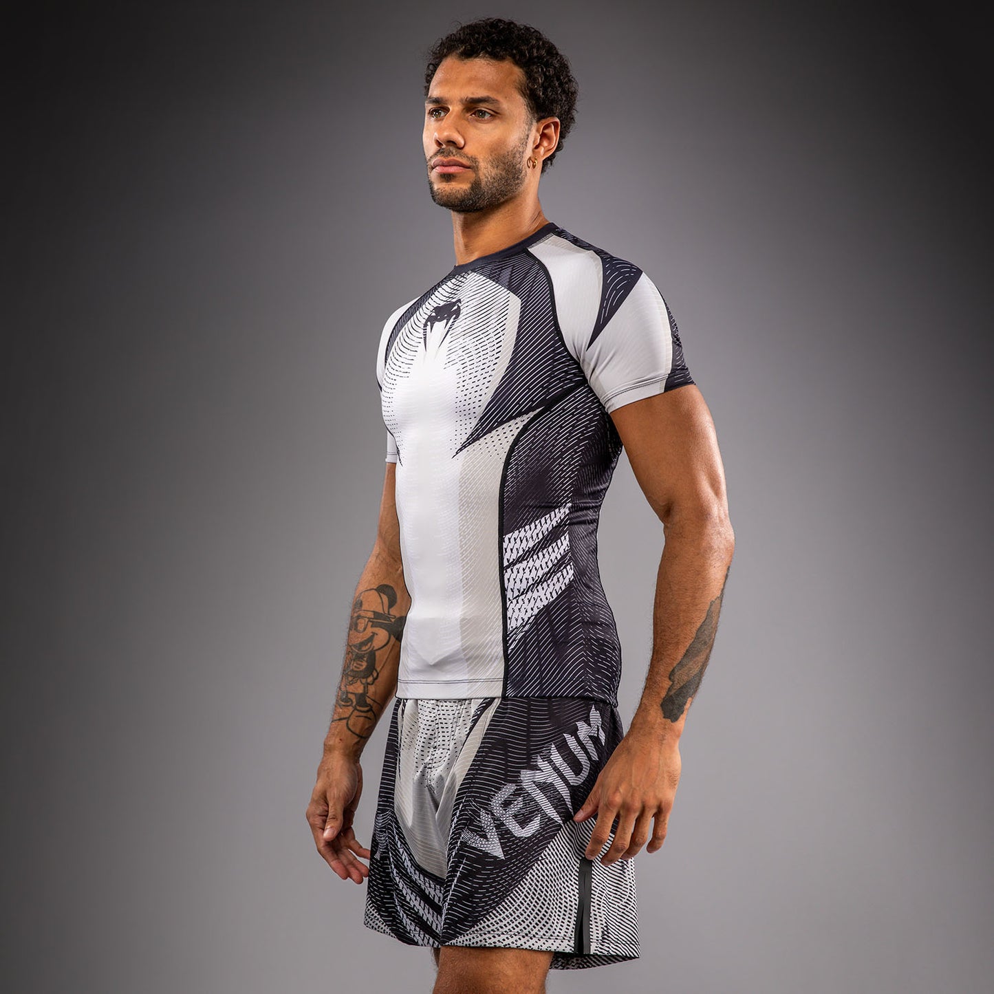 Venum Galactic 3.0 Rashguard met korte mouwen - Offwhite/Zwart