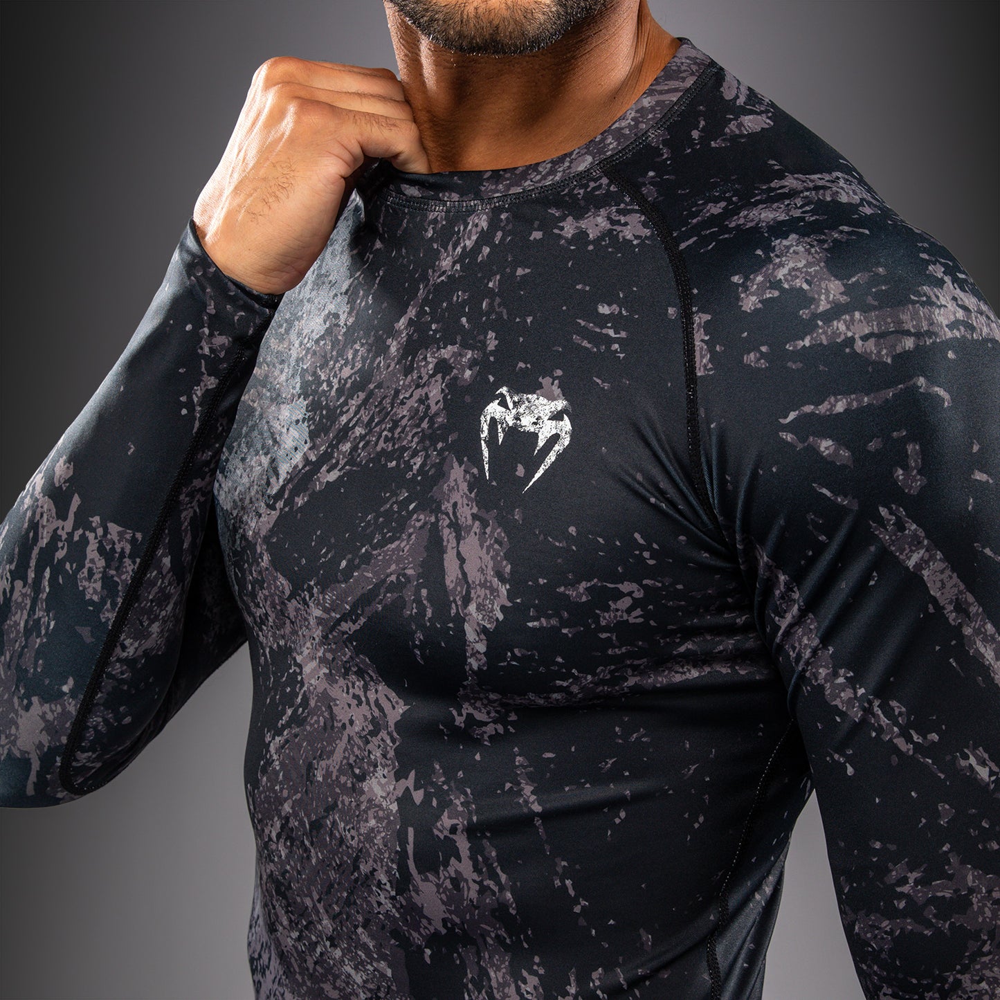 Venum Rage & Workout Rashguard met Lange Mouwen - Zwart/Grijs