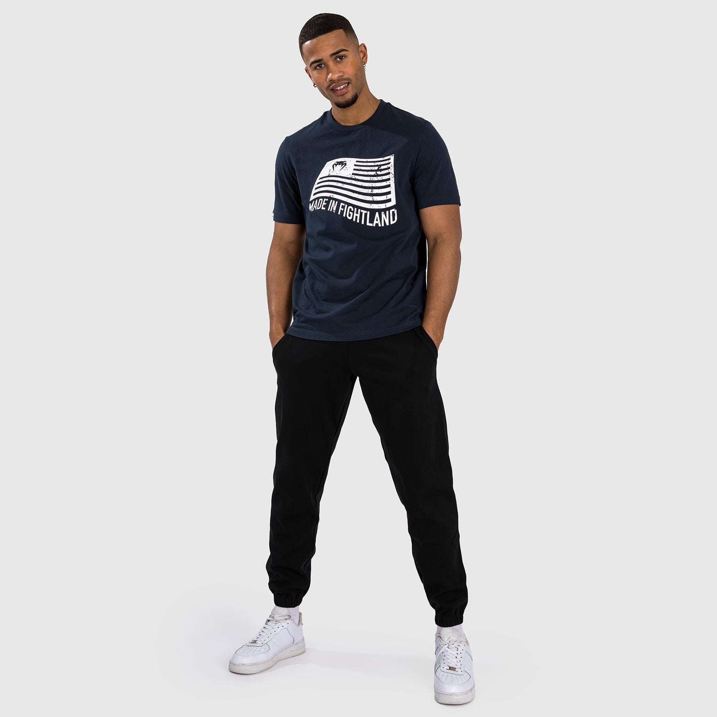 Venum Made in Fightland T-shirt - Marineblauw/wit
