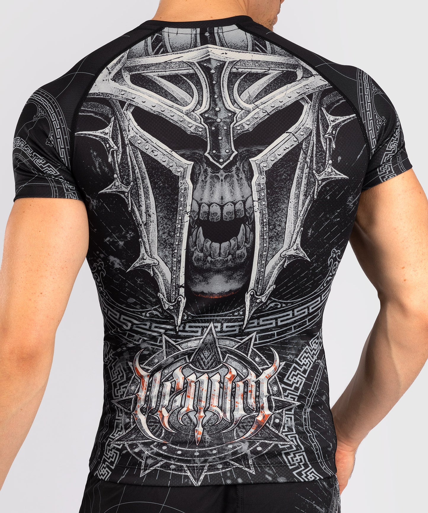 Venum Gladiator 5.0 Heren Korte Mouw Rashguard - Zwart/Zilver