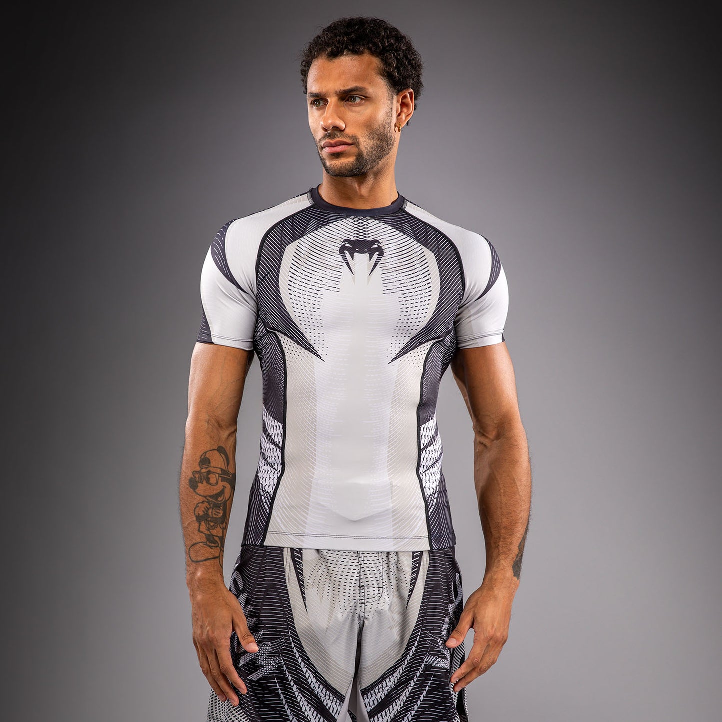 Venum Galactic 3.0 Rashguard met korte mouwen - Offwhite/Zwart